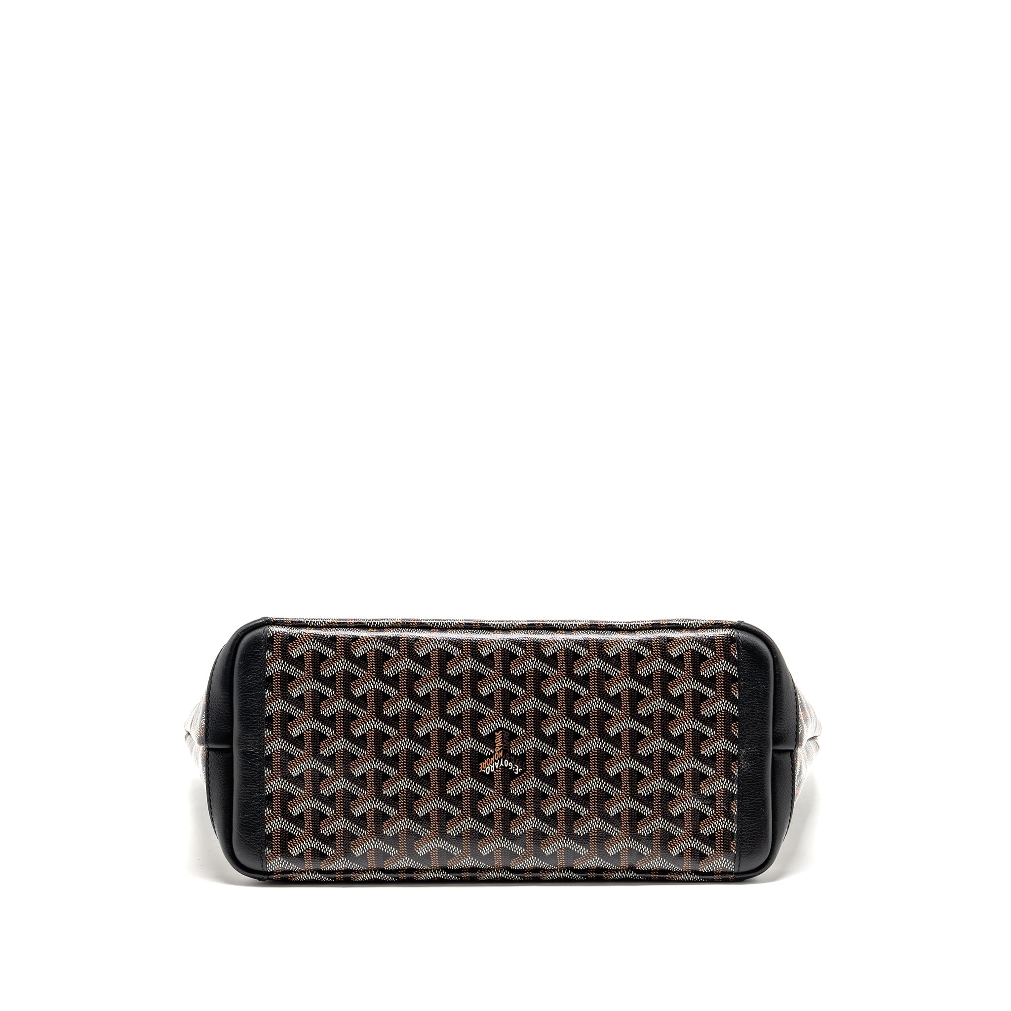 GOYARD ARTOIS PM HANDBAG GOYARDINE CANVAS/CALFSKIN BLACK SHW