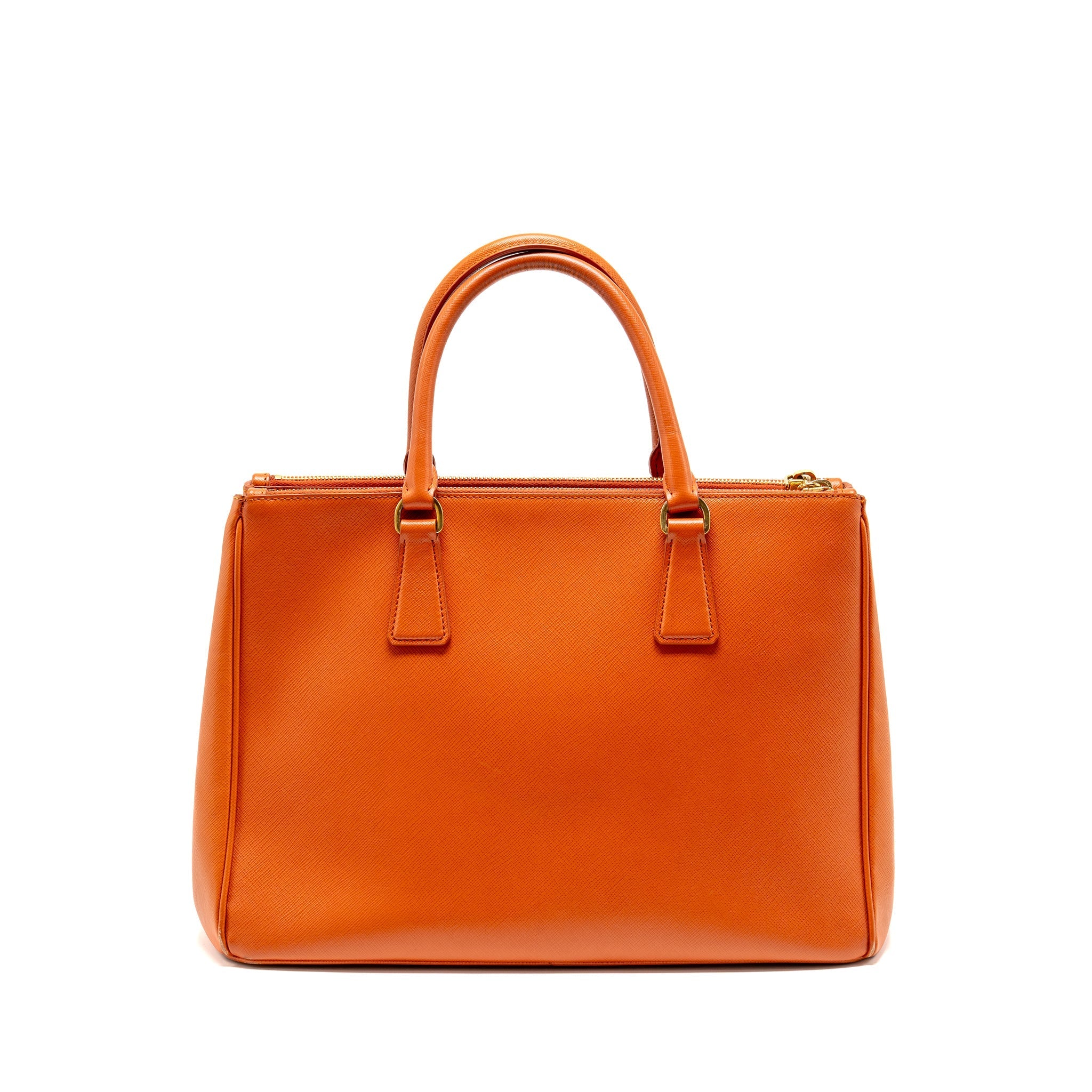 PRADA LARGE SAFFIANO TOTE BAG LEATHER ORANGE GHW