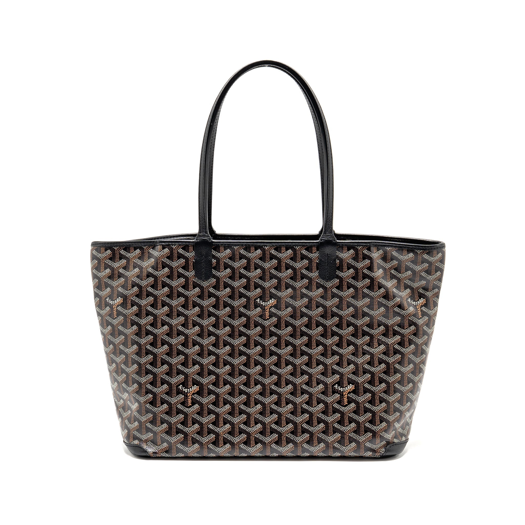GOYARD ARTOIS PM HANDBAG GOYARDINE CANVAS/CALFSKIN BLACK SHW