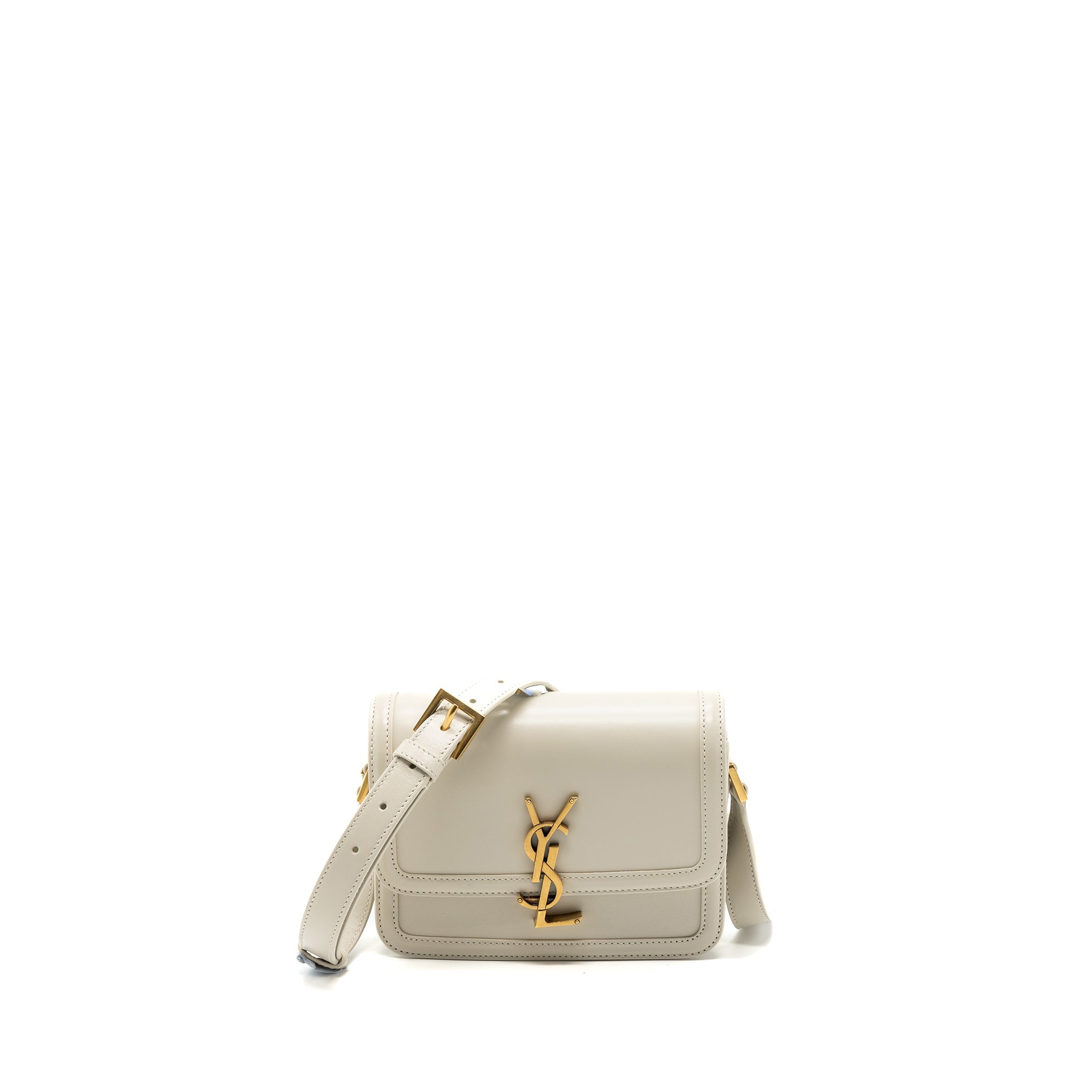 SAINT LAURENT SMALL SOLFERINO SATCHEL CROSSBODY BAG WHITE GHW