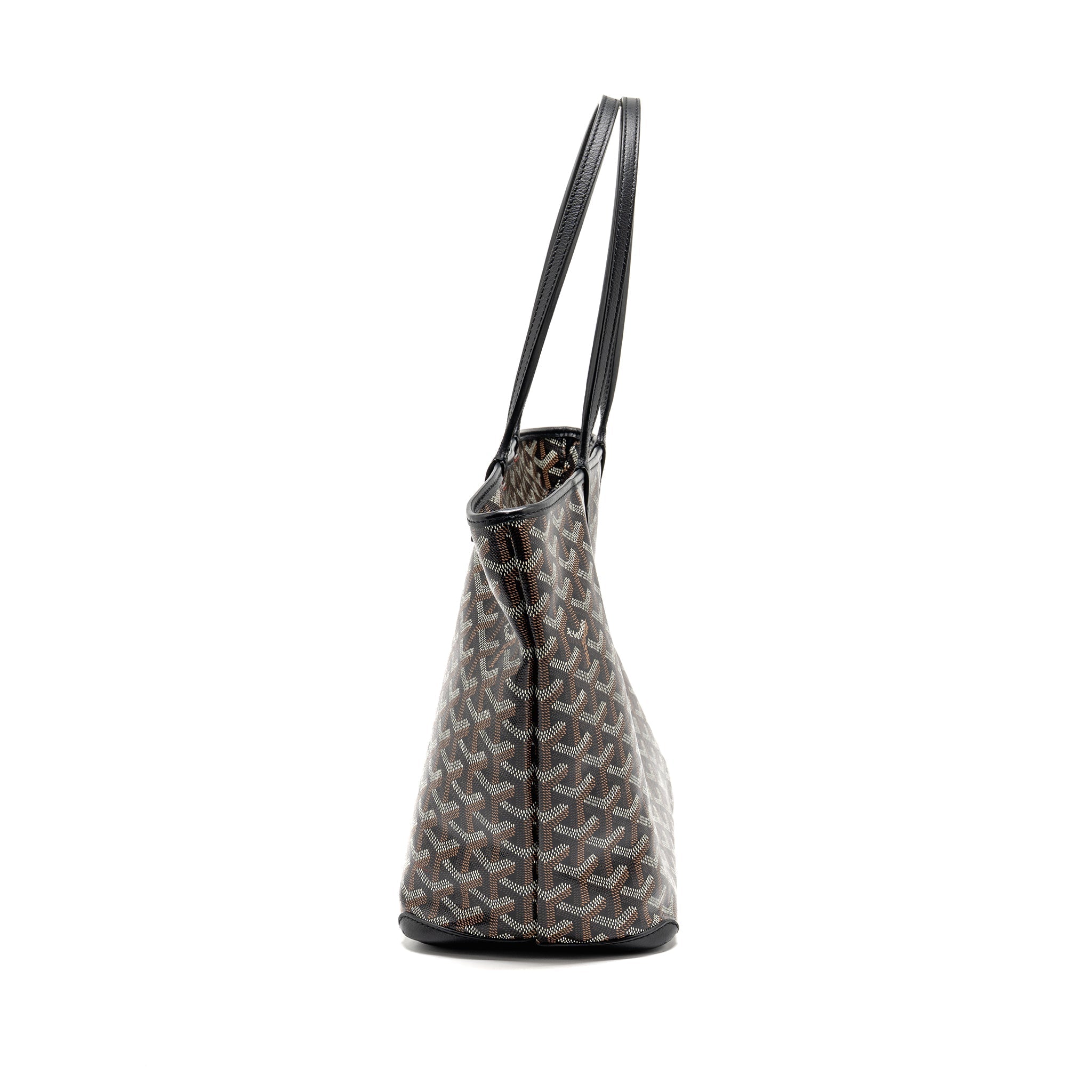 GOYARD ARTOIS PM HANDBAG GOYARDINE CANVAS/CALFSKIN BLACK SHW