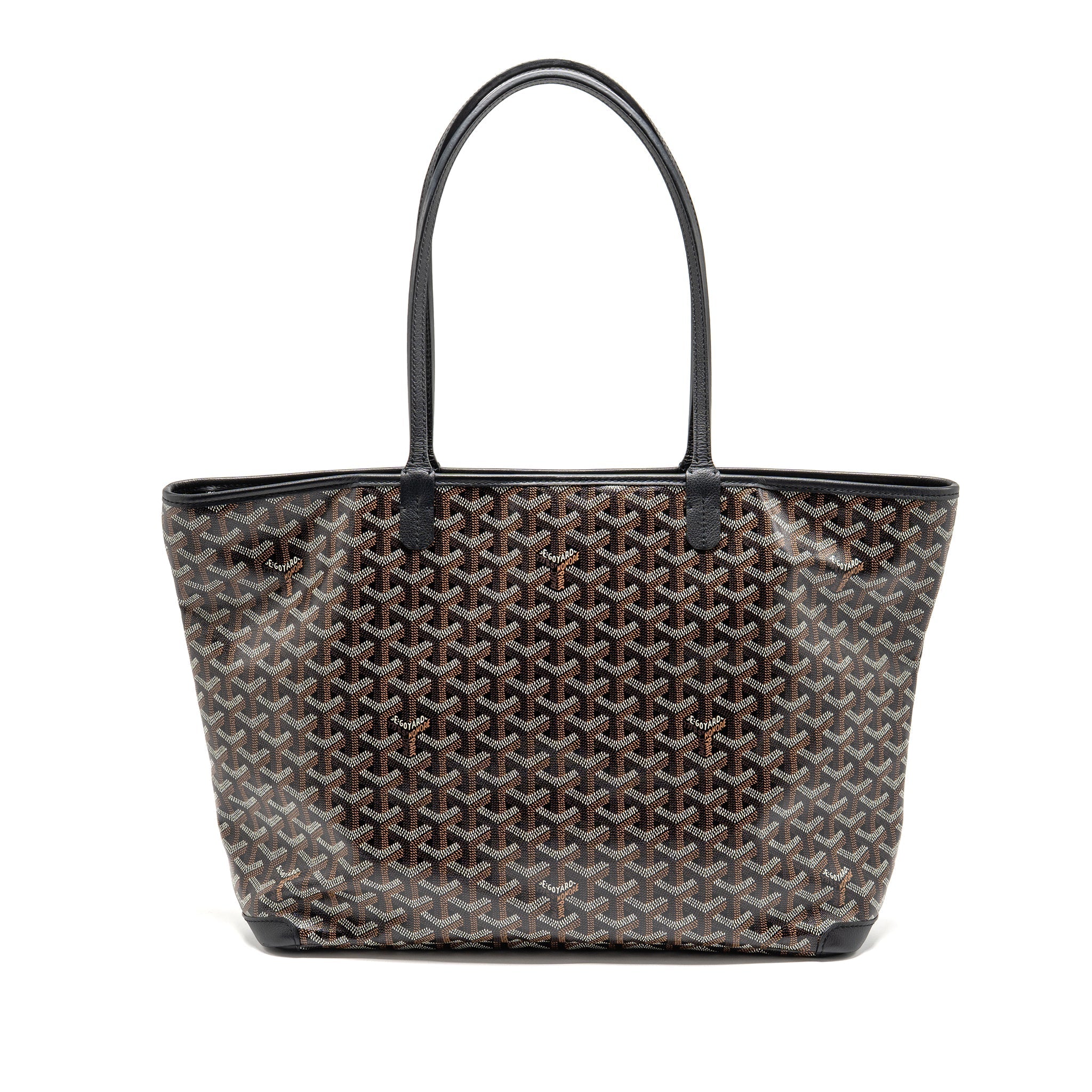 GOYARD ARTOIS MM TOTE BAG GOYARDINE CANVAS/CALFSKIN BLACK SHW