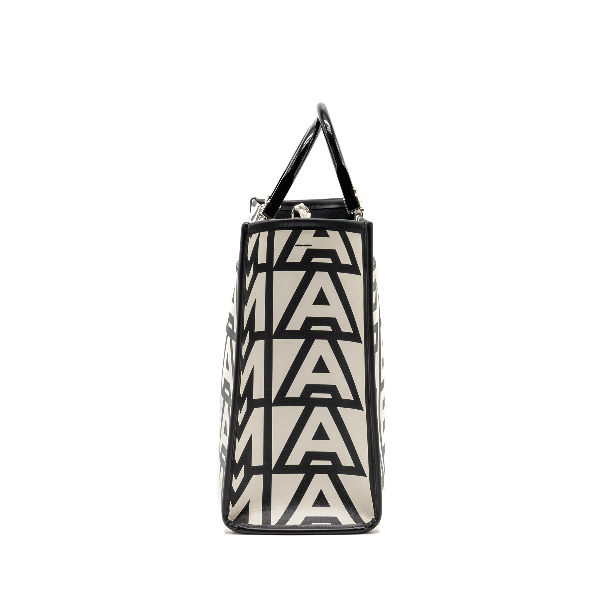 FENDI MEDIUM SUNSHINE ROMA SHOPPING BAG CALFSKIN BLACK/WHITE SHW