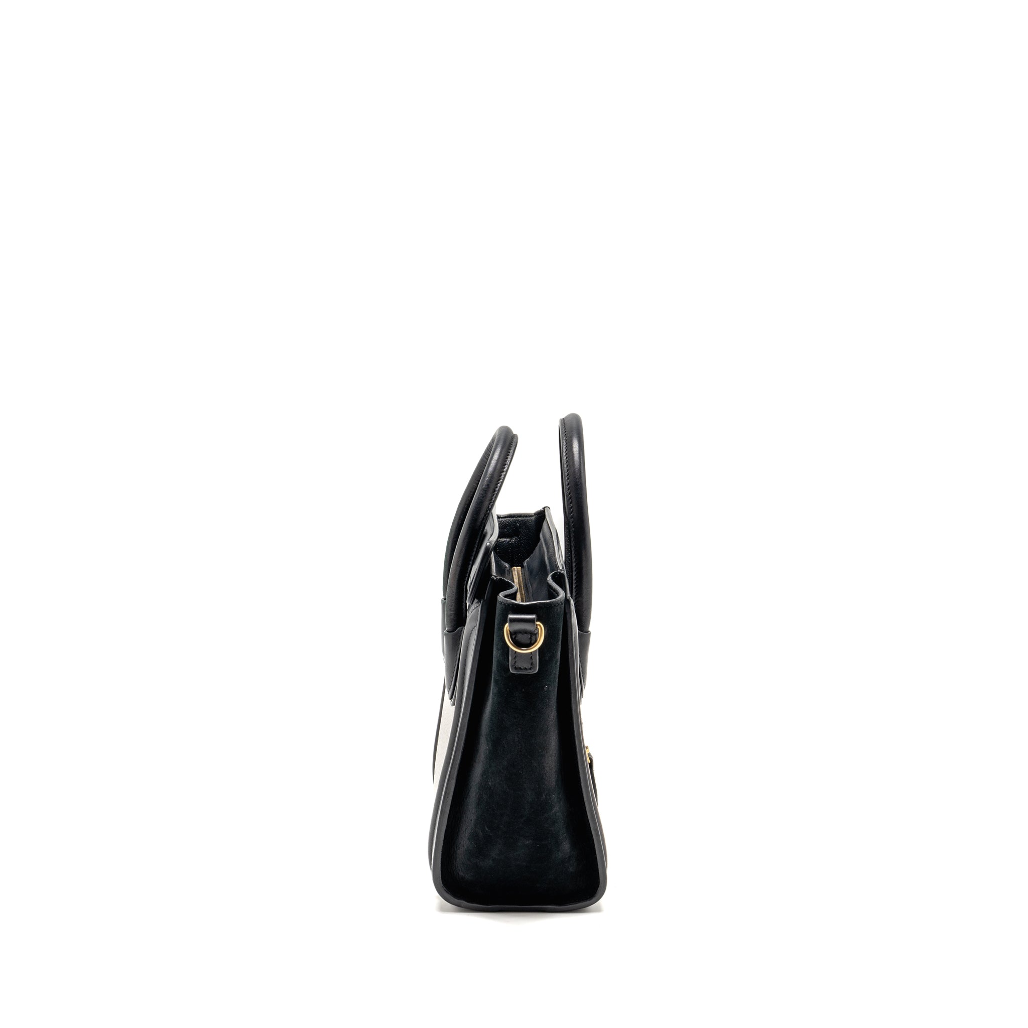 CELINE NANO LUGGAGE BAG CALFSKIN BLACK / WHITE GHW