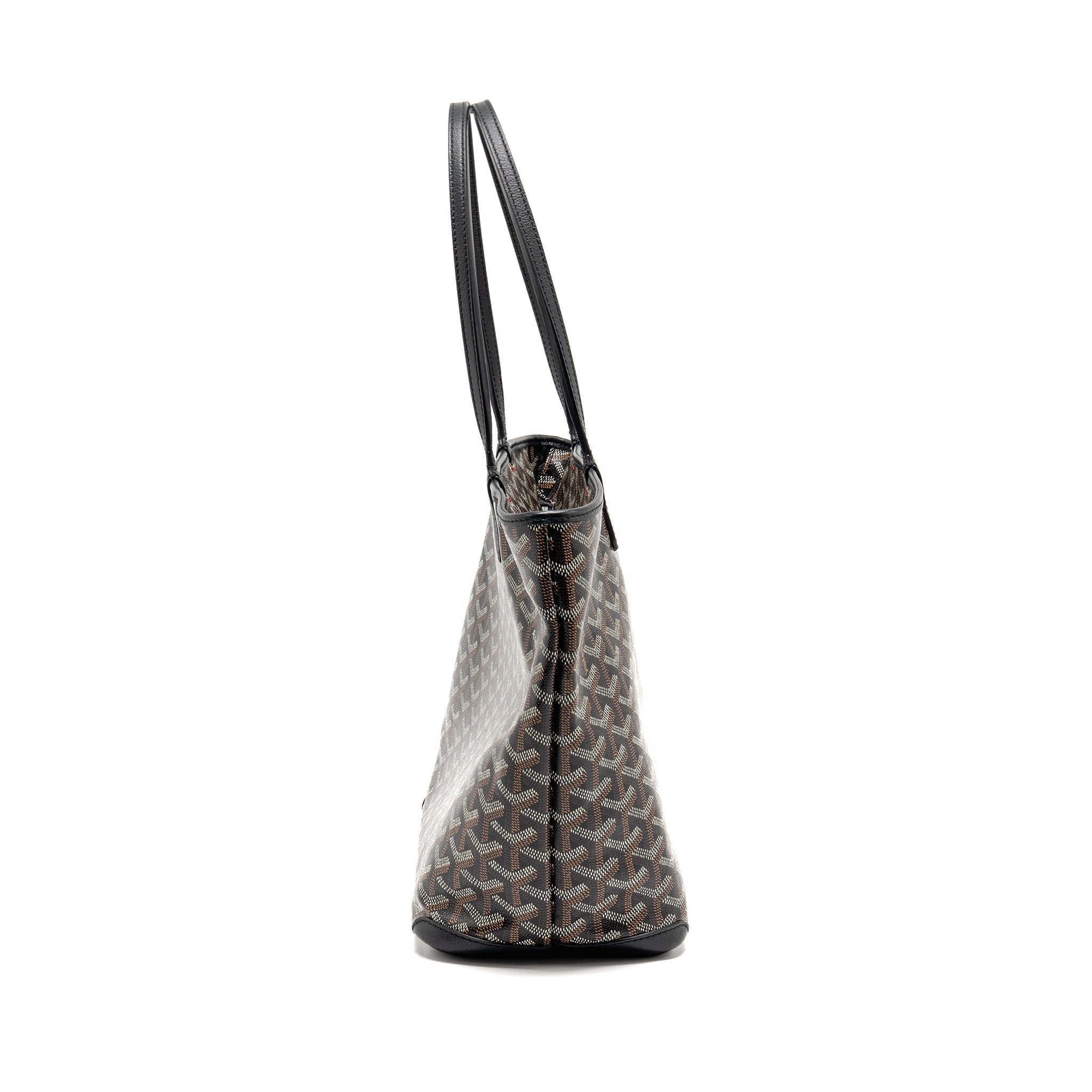GOYARD ARTOIS PM HANDBAG GOYARDINE CANVAS/CALFSKIN BLACK SHW