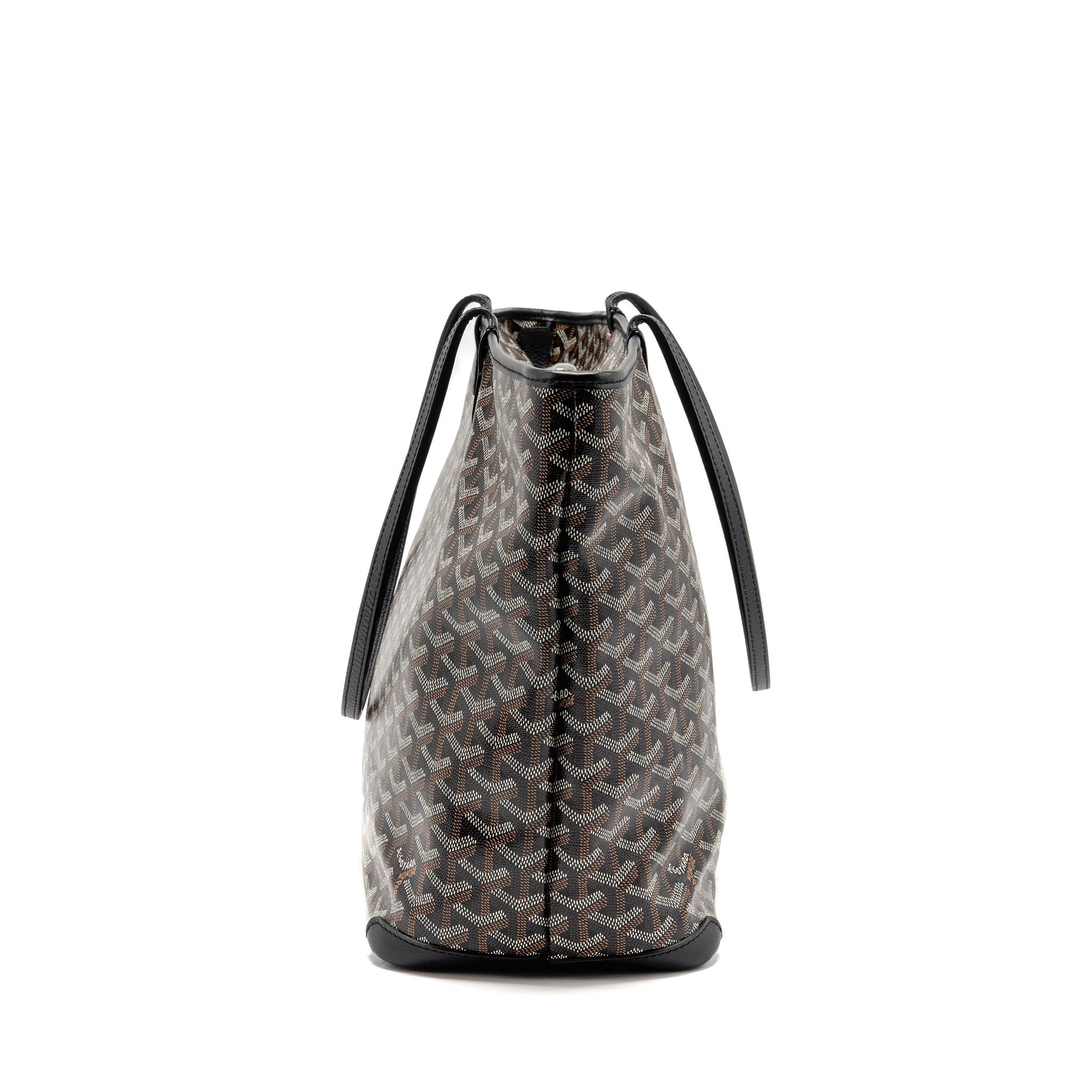 GOYARD ARTOIS MM TOTE BAG GOYARDINE CANVAS/CALFSKIN BLACK SHW