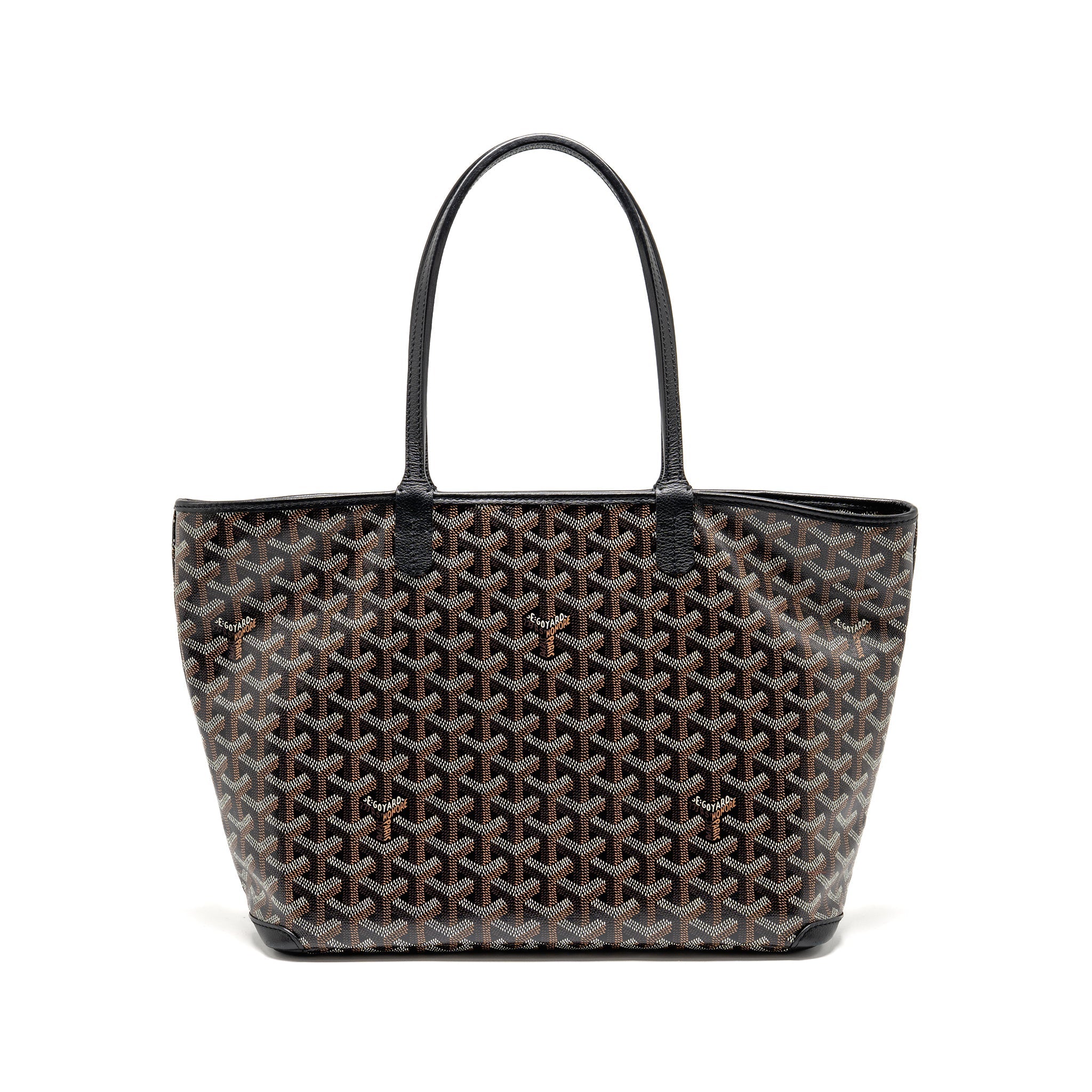 GOYARD ARTOIS PM HANDBAG GOYARDINE CANVAS/CALFSKIN BLACK SHW