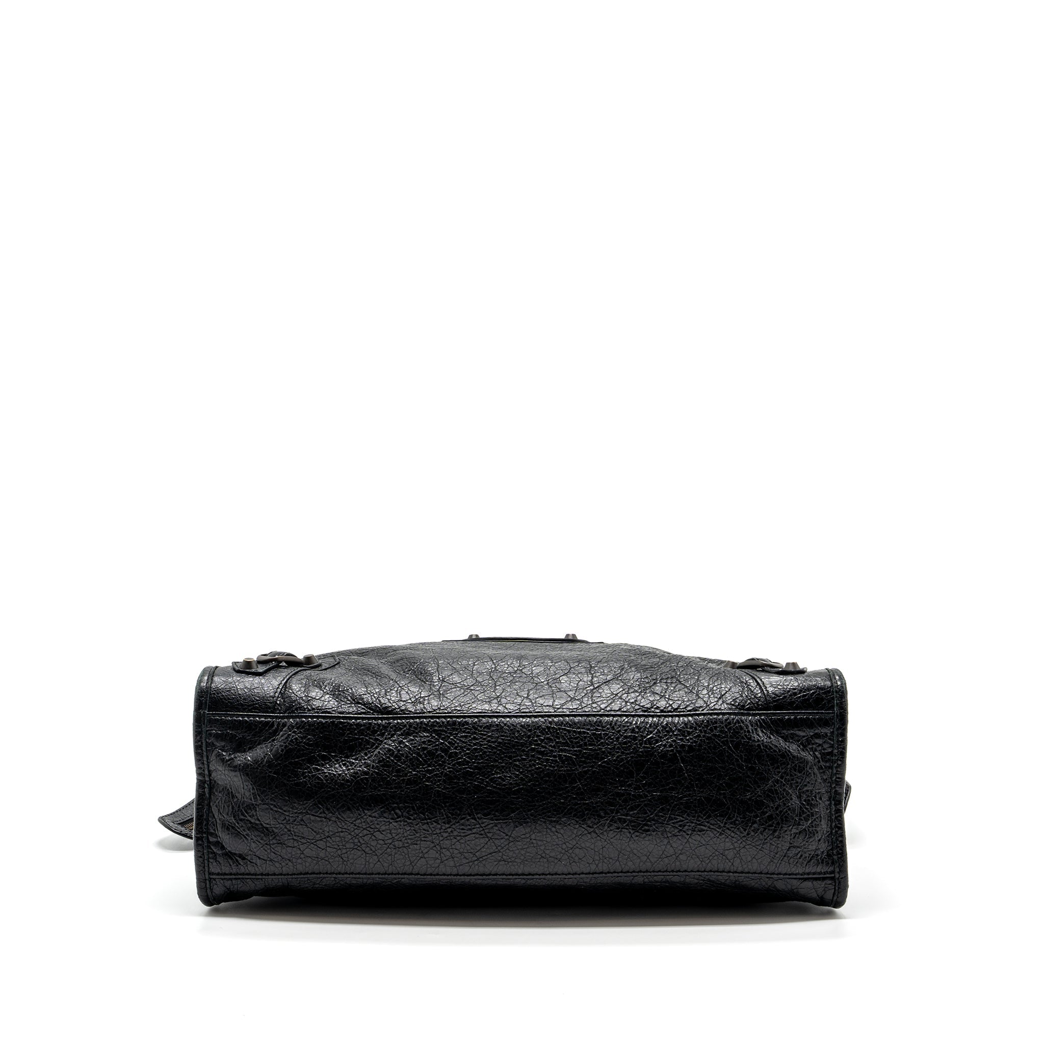BALENCIAGA CITY BAG CALFSKIN BLACK RUTHENIUM HARDWARE