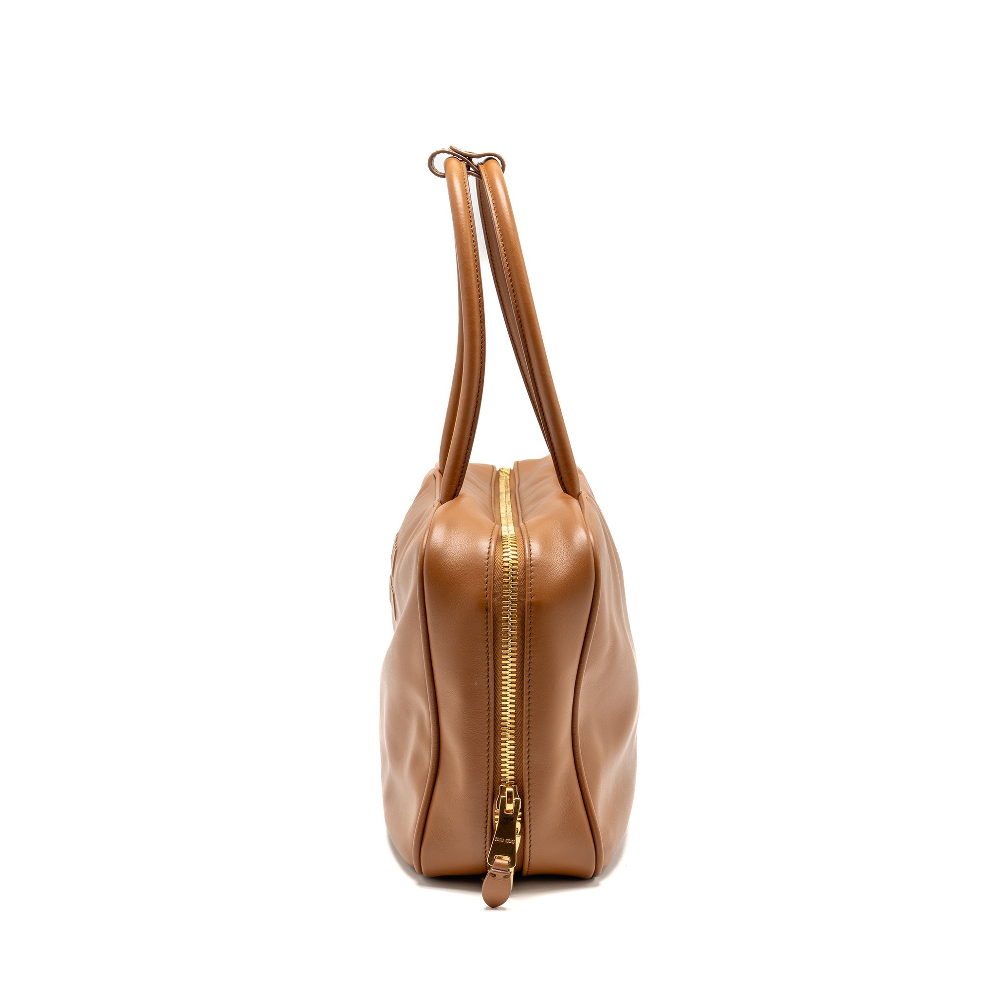 MIU MIU LARGE BEAU BAG CALFSKIN COGNAC GHW