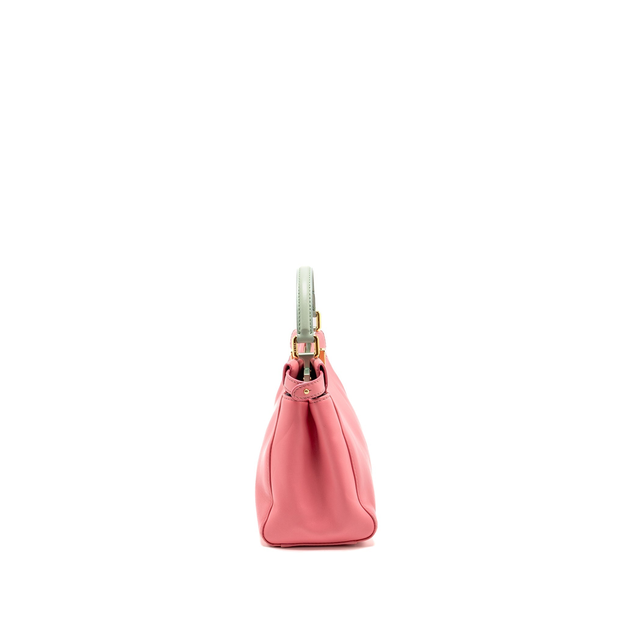 FENDI COLOURBLOCK MINI PEEKABOO NAPPA LEATHER ROSA FLUO/OXIGEN SLATE GHW