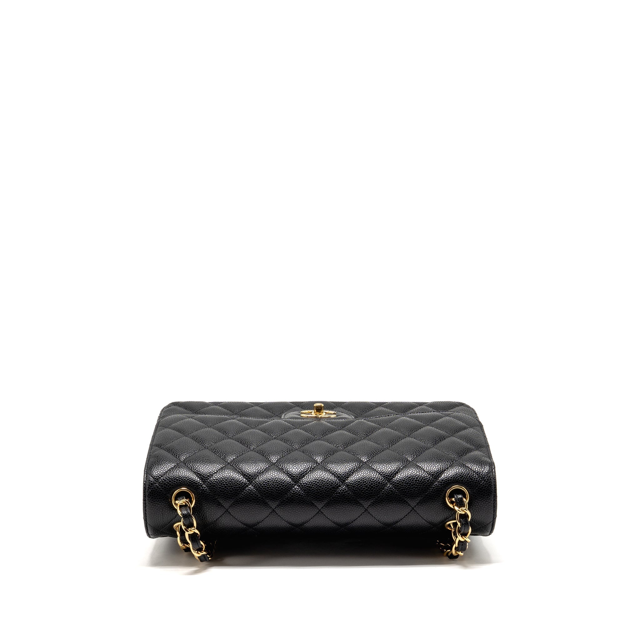 CHANEL JUMBO CLASSIC DOUBLE FLAP BAG CAVIAR BLACK GHW (MICROCHIP)