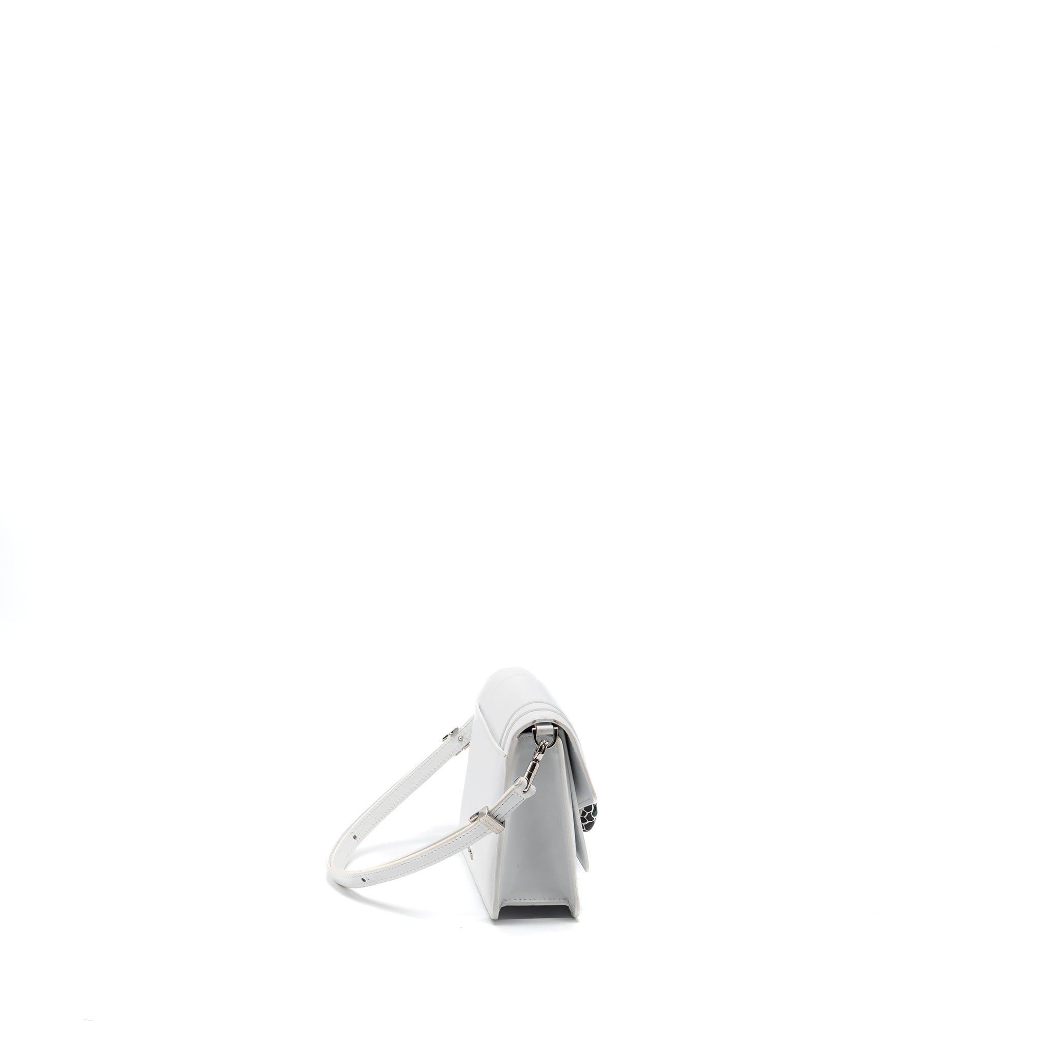 BVLGARI SERPENTI FOREVER EAST-WEST SHOULDER BAG CALFSKIN WHITE SHW