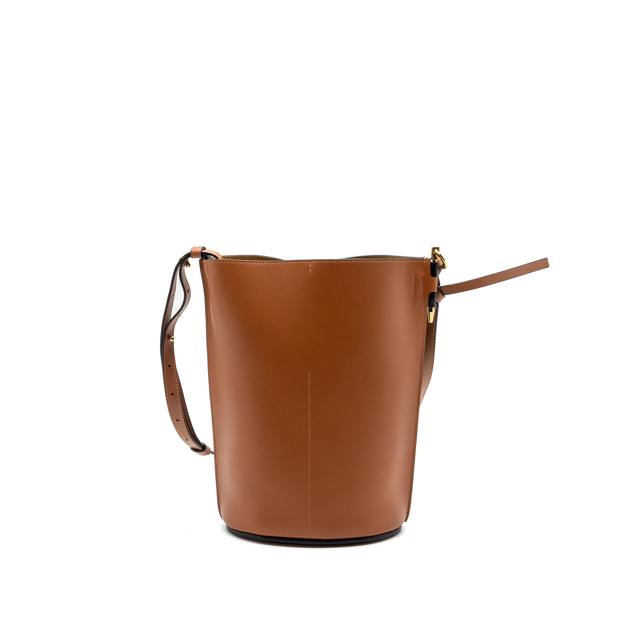 LOEWE GATE BUCKET BAG CALFSKIN BLACK / TAN GHW
