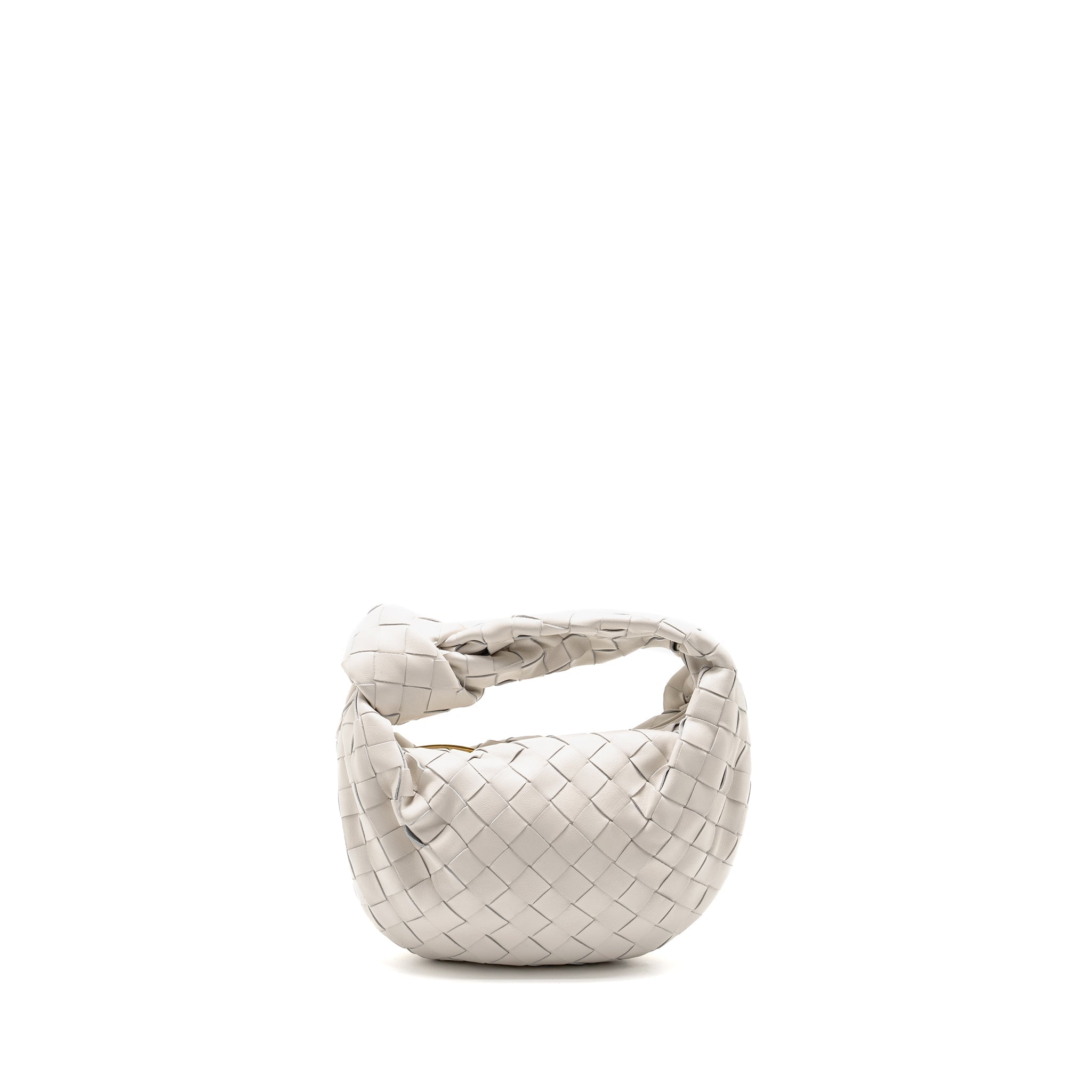 BOTTEGA VENETA MINI JODIE LAMBSKIN CHALK GHW