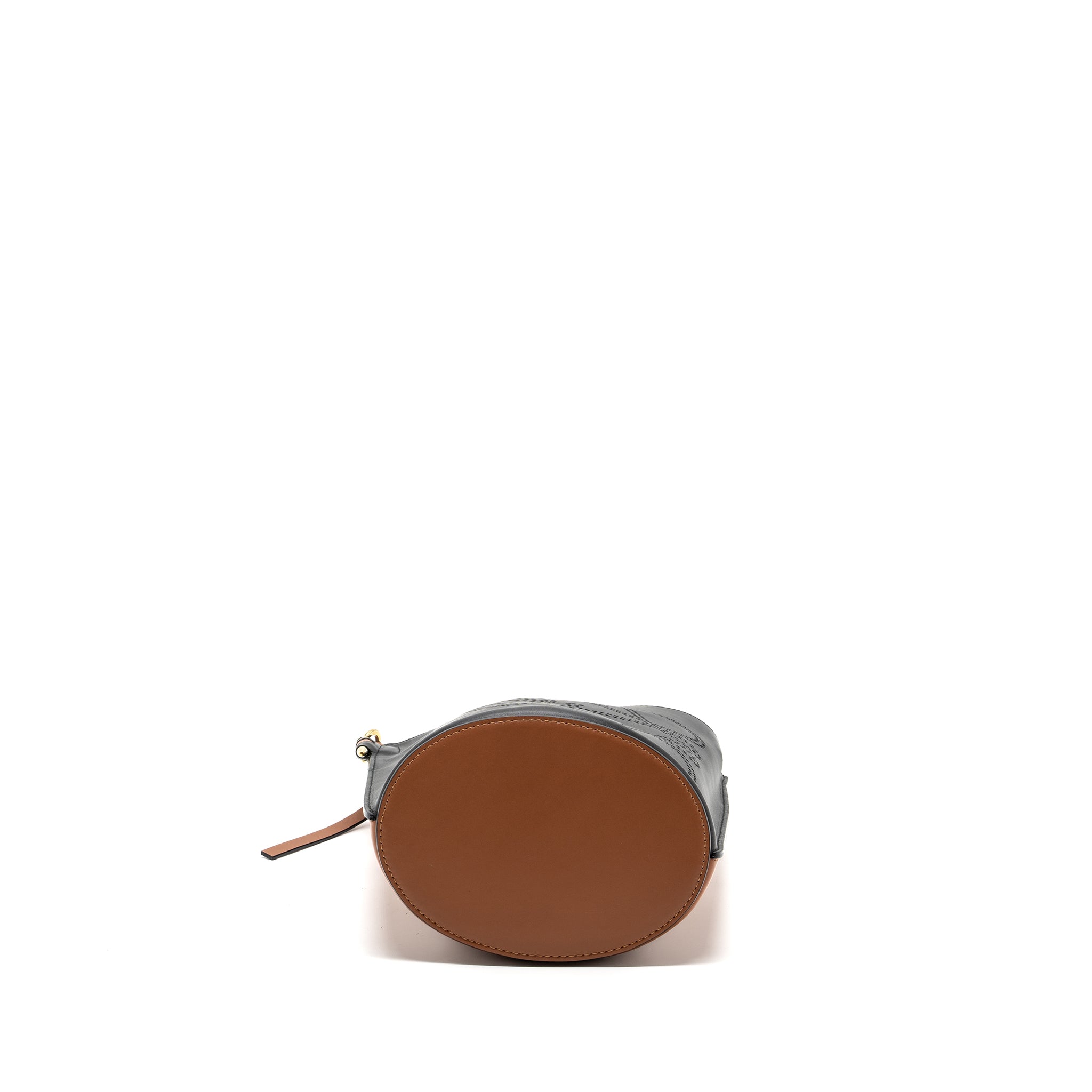 LOEWE GATE BUCKET BAG CALFSKIN BLACK / TAN GHW