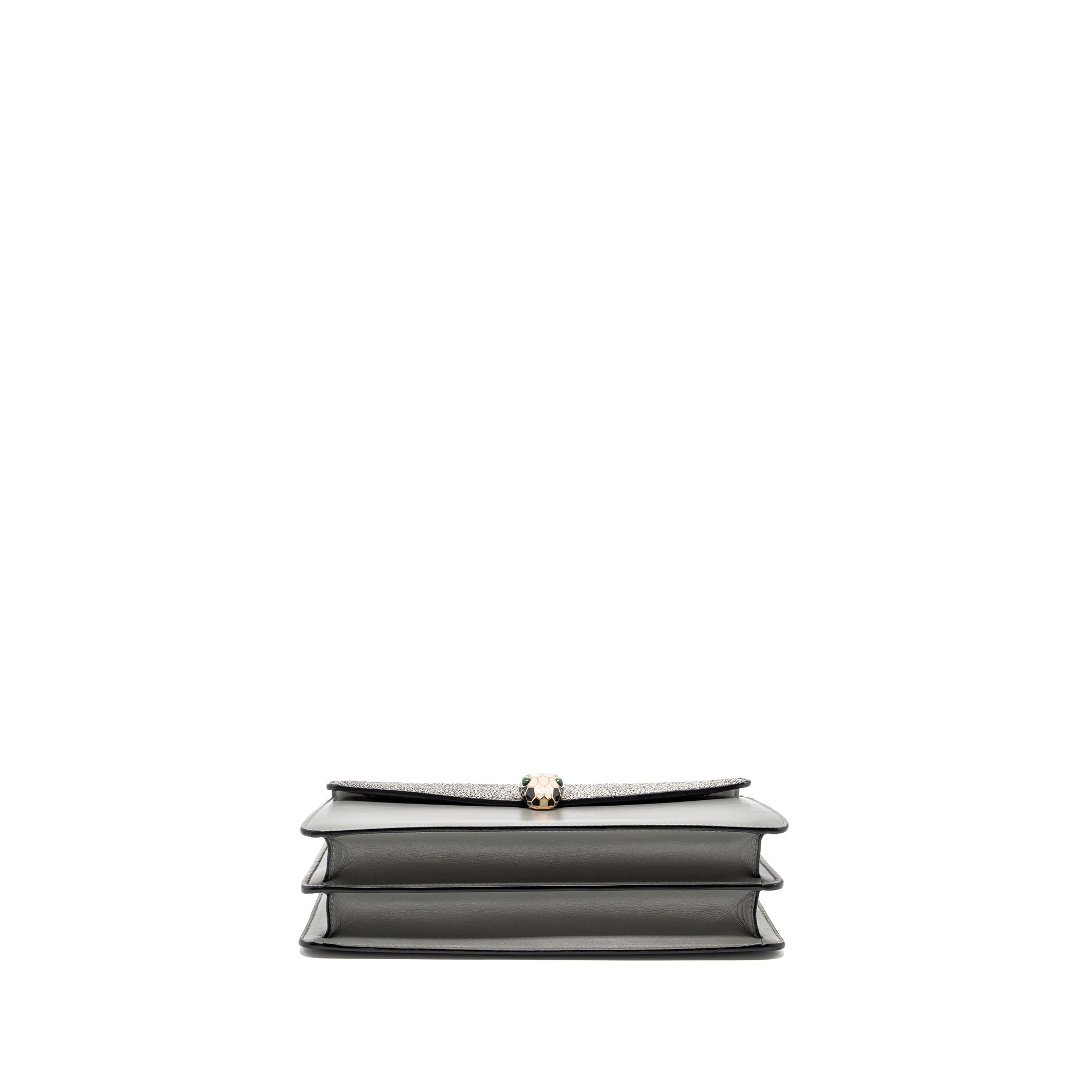 BVLGARI SERPENTI FOREVER LEATHER/CRYSTAL GALUCHAR GREY GHW