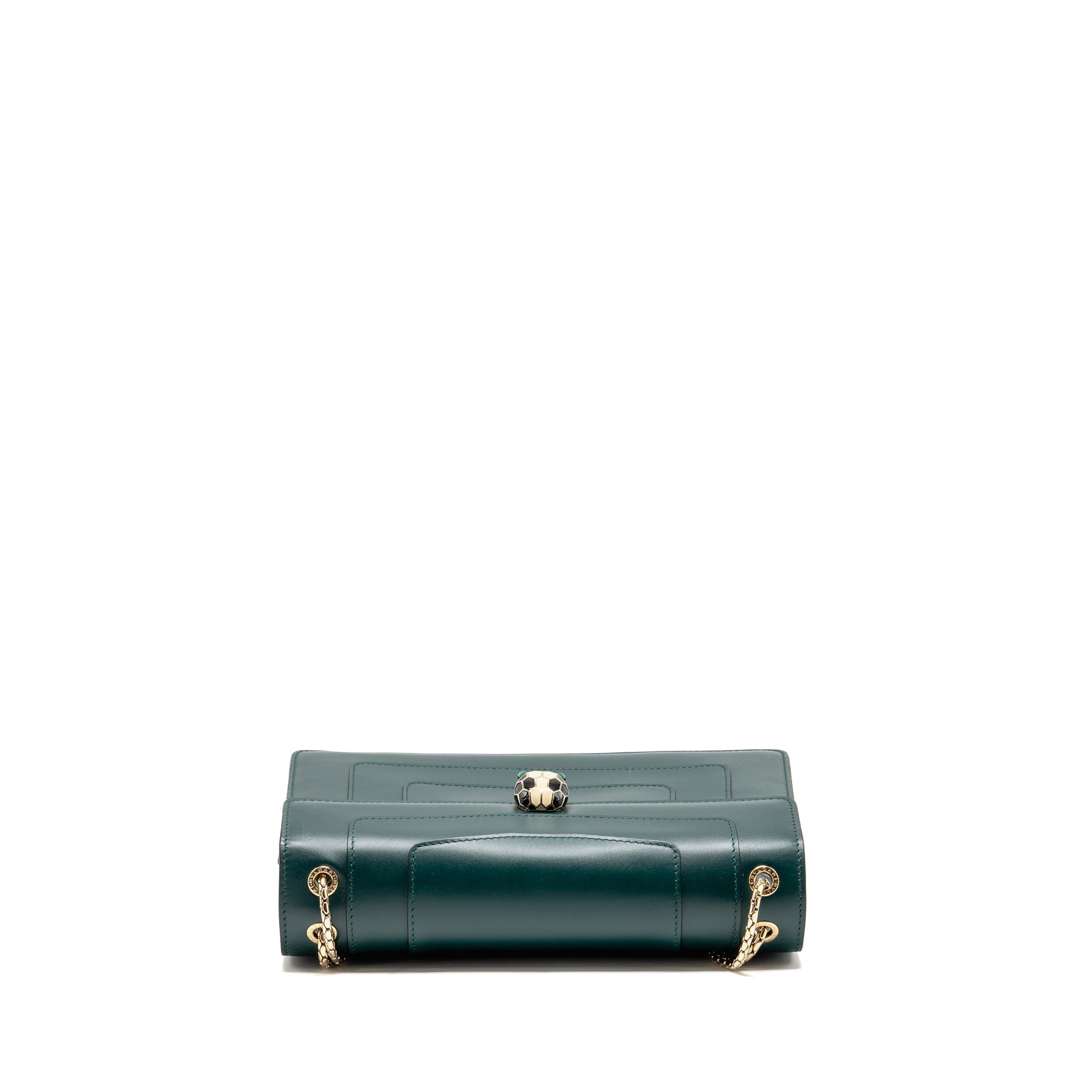 BVLGARI SERPENTI FOREVER FLAP BAG CALFSKIN GREEN LGHW
