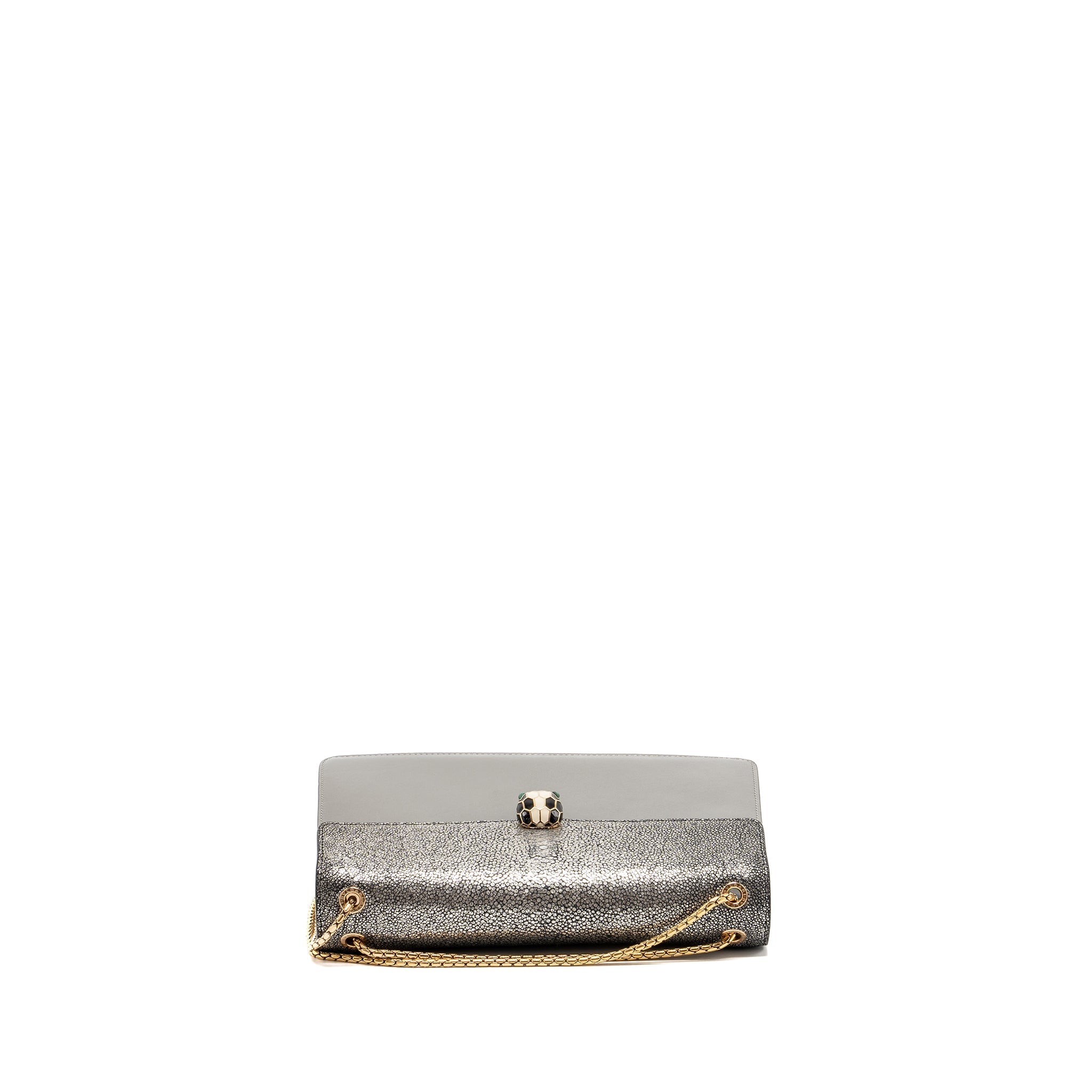 BVLGARI SERPENTI FOREVER LEATHER/CRYSTAL GALUCHAR GREY GHW