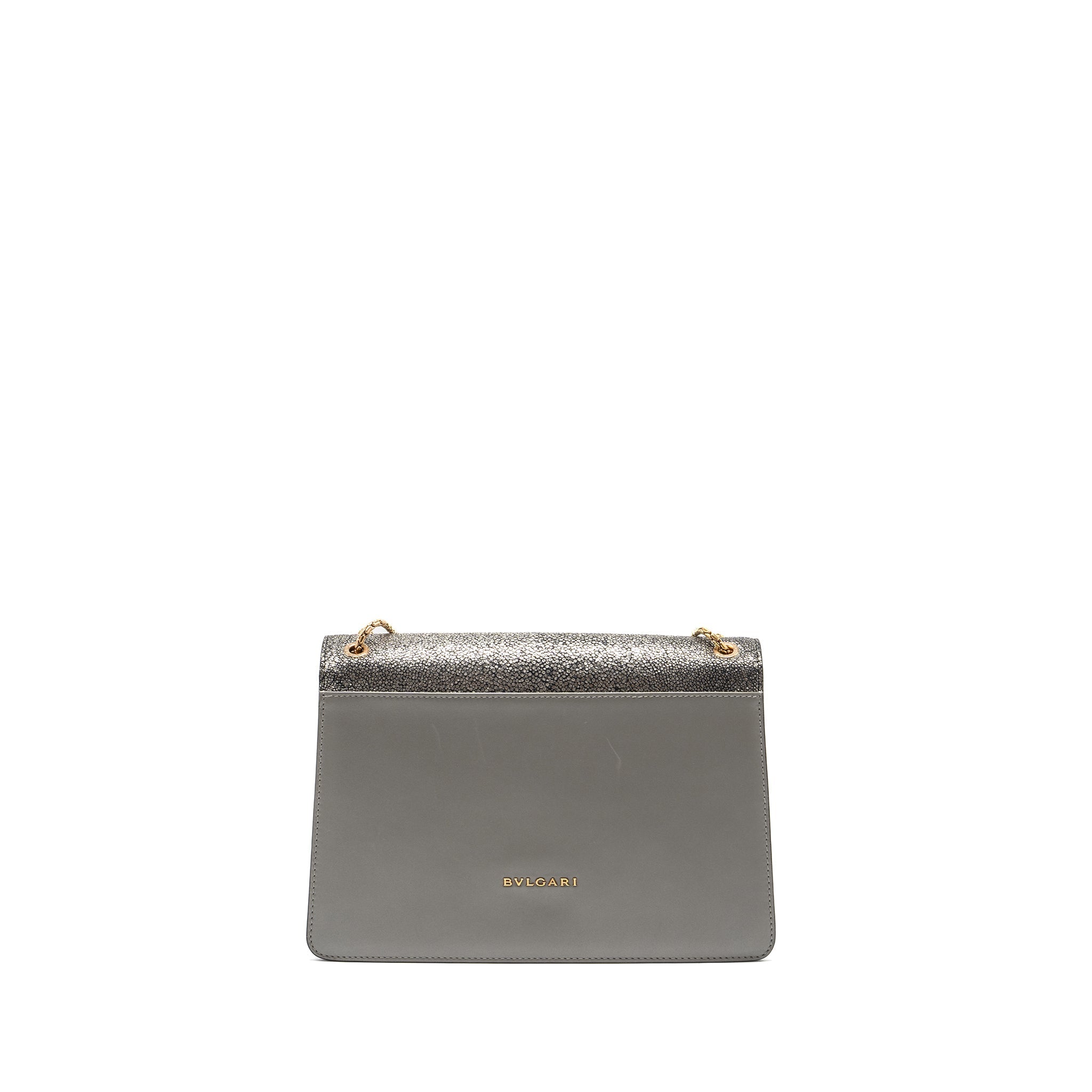 BVLGARI SERPENTI FOREVER LEATHER/CRYSTAL GALUCHAR GREY GHW