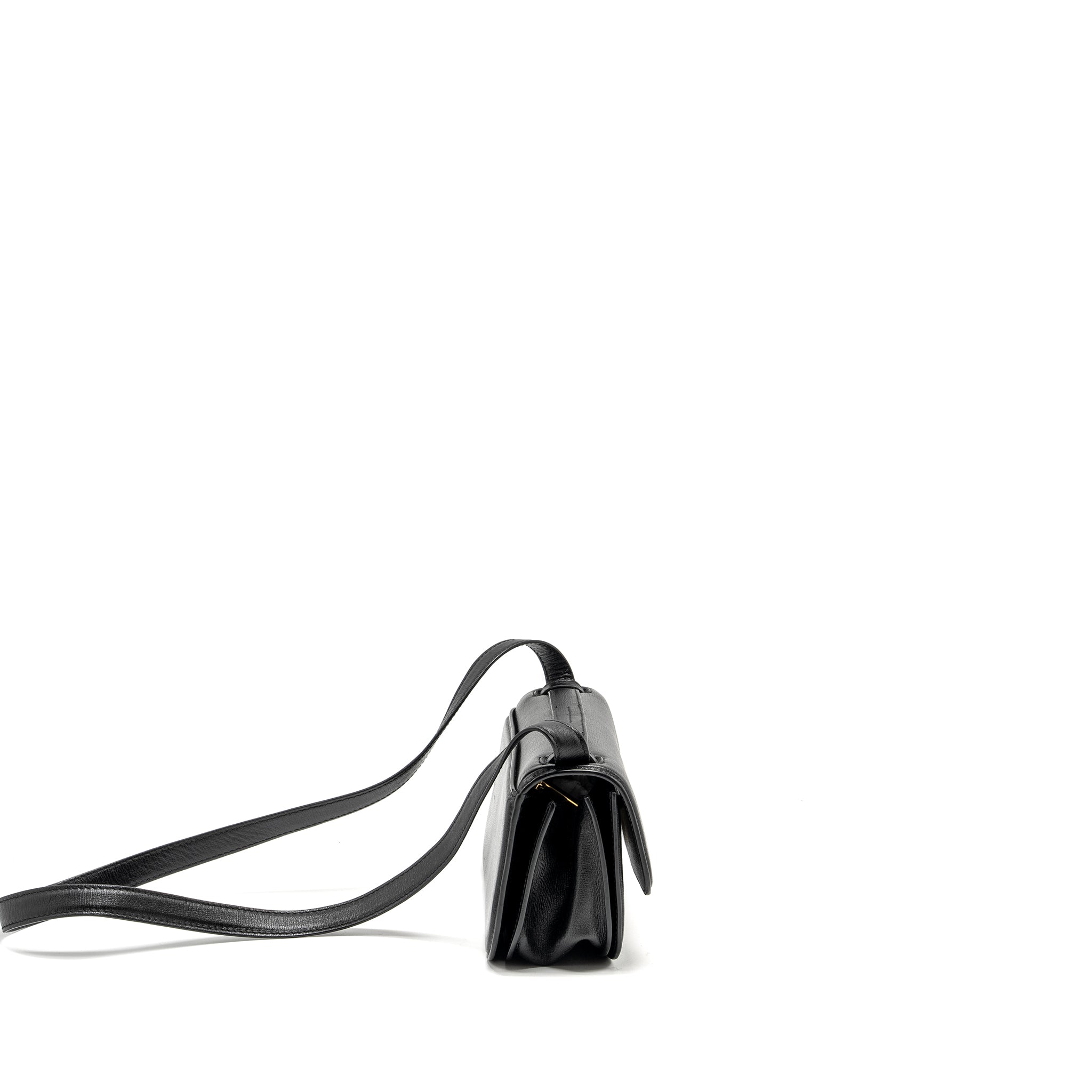 BALENCIAGA GOSSIP SHOULDER BAG CALFSKIN BLACK GHW