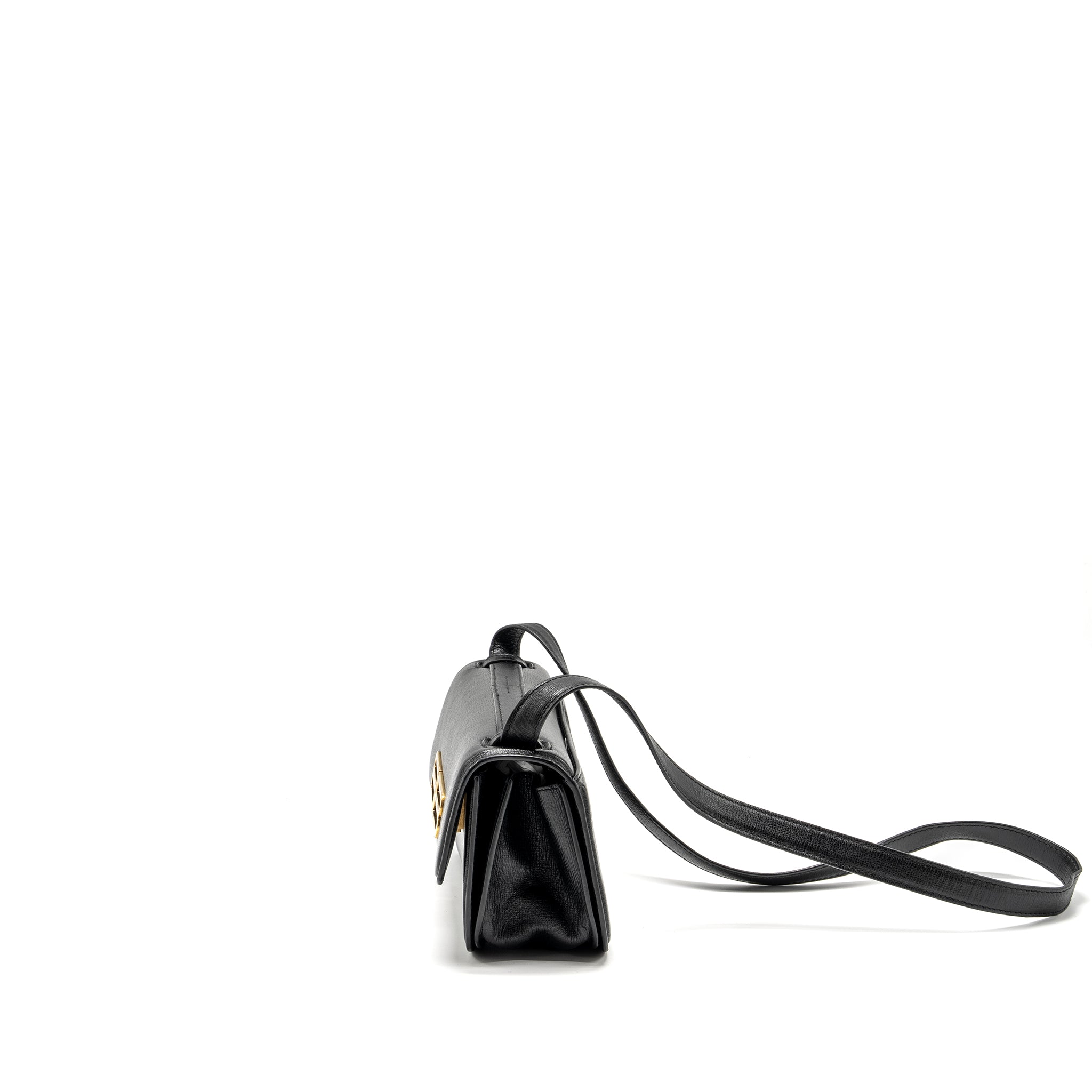 BALENCIAGA GOSSIP SHOULDER BAG CALFSKIN BLACK GHW