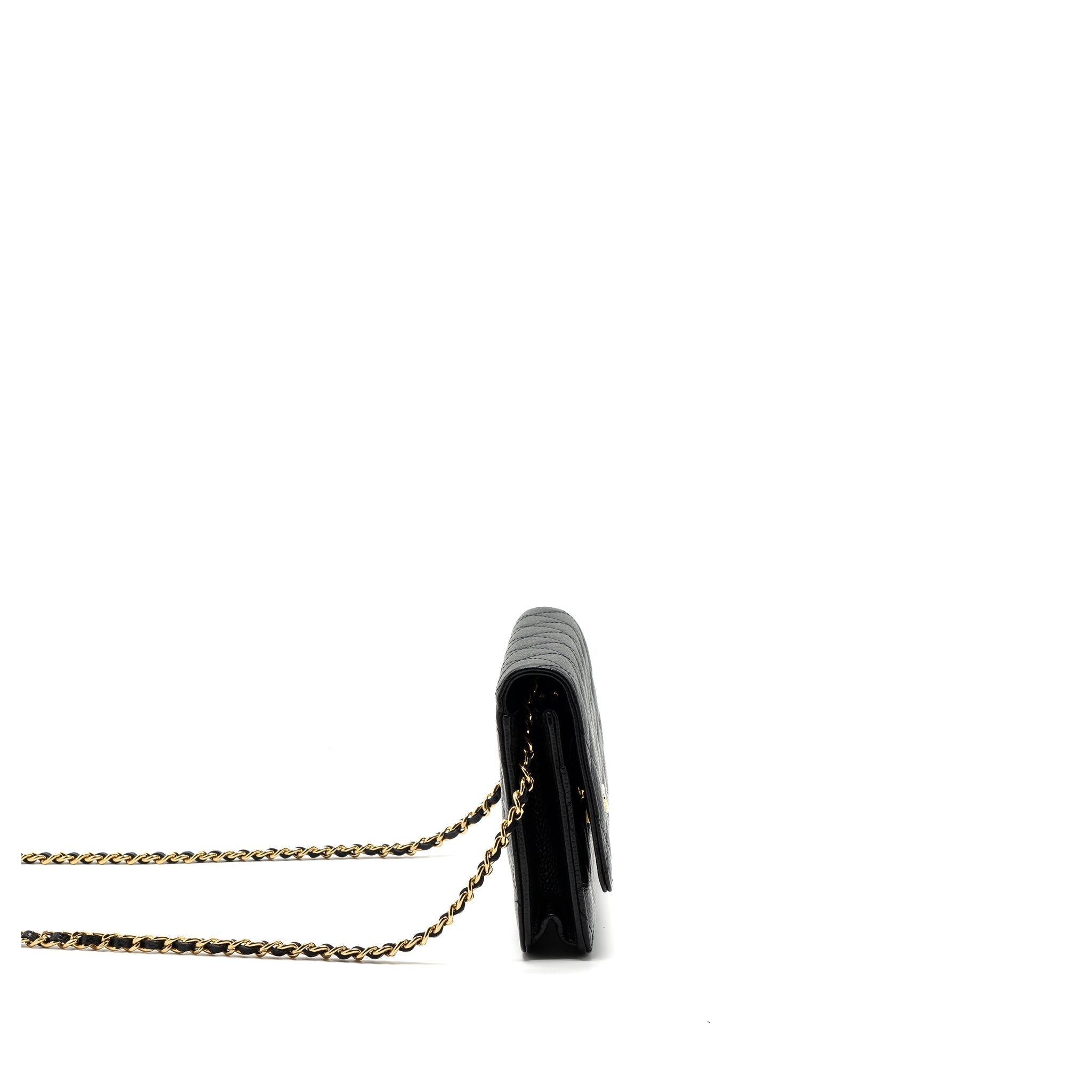 CHANEL CLASSIC WALLET ON CHAIN CAVIAR BLACK GHW