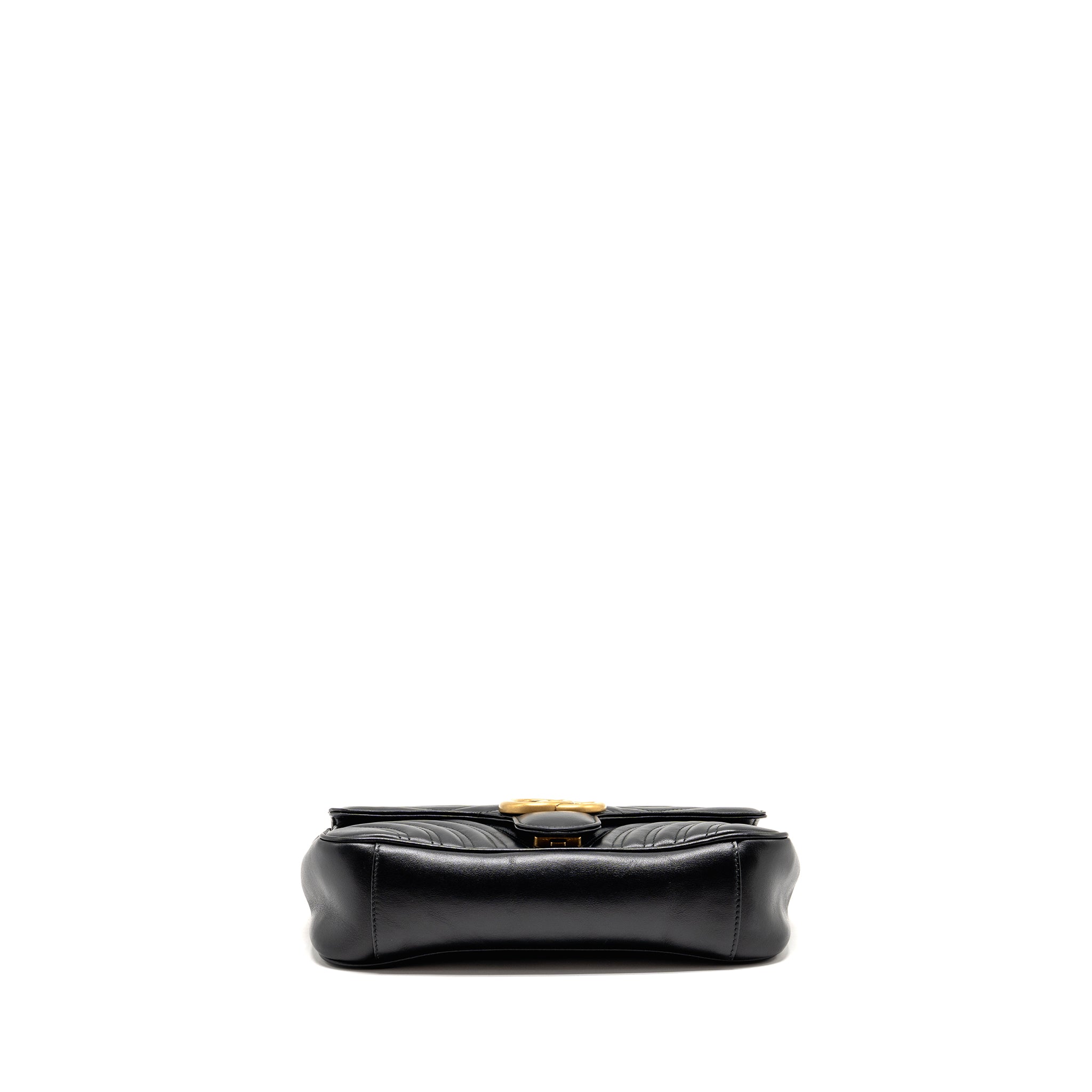 GUCCI MEDIUM GG MARMONT SHOULDER BAG CALFSKIN BLACK GHW