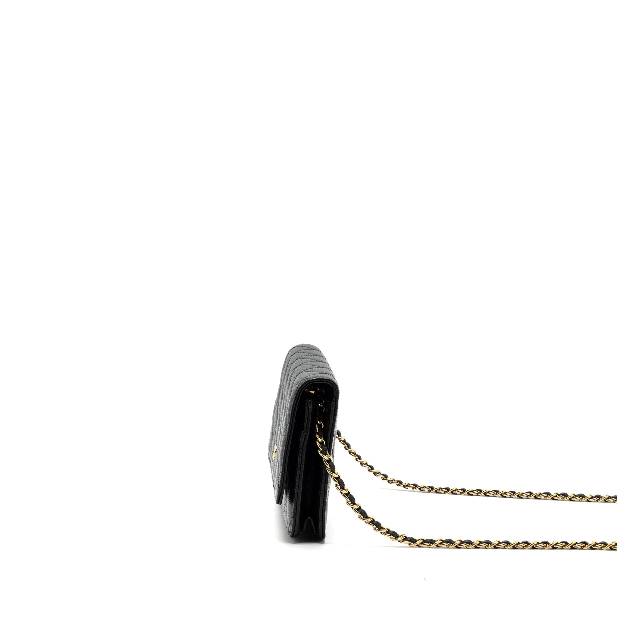 CHANEL CLASSIC WALLET ON CHAIN CAVIAR BLACK GHW