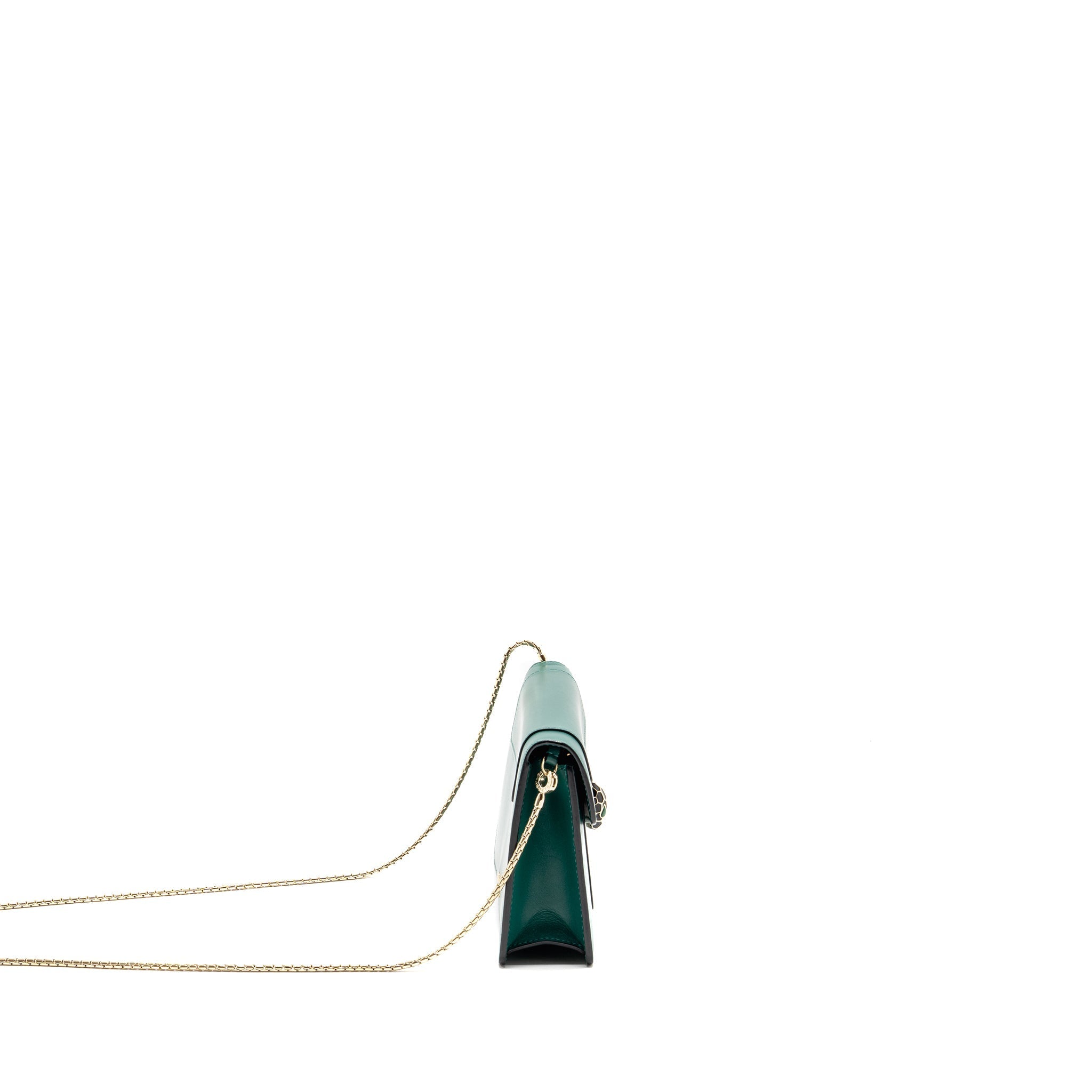 BVLGARI SERPENTI FOREVER WALLET ON CHAIN CALFSKIN GREEN LGHW