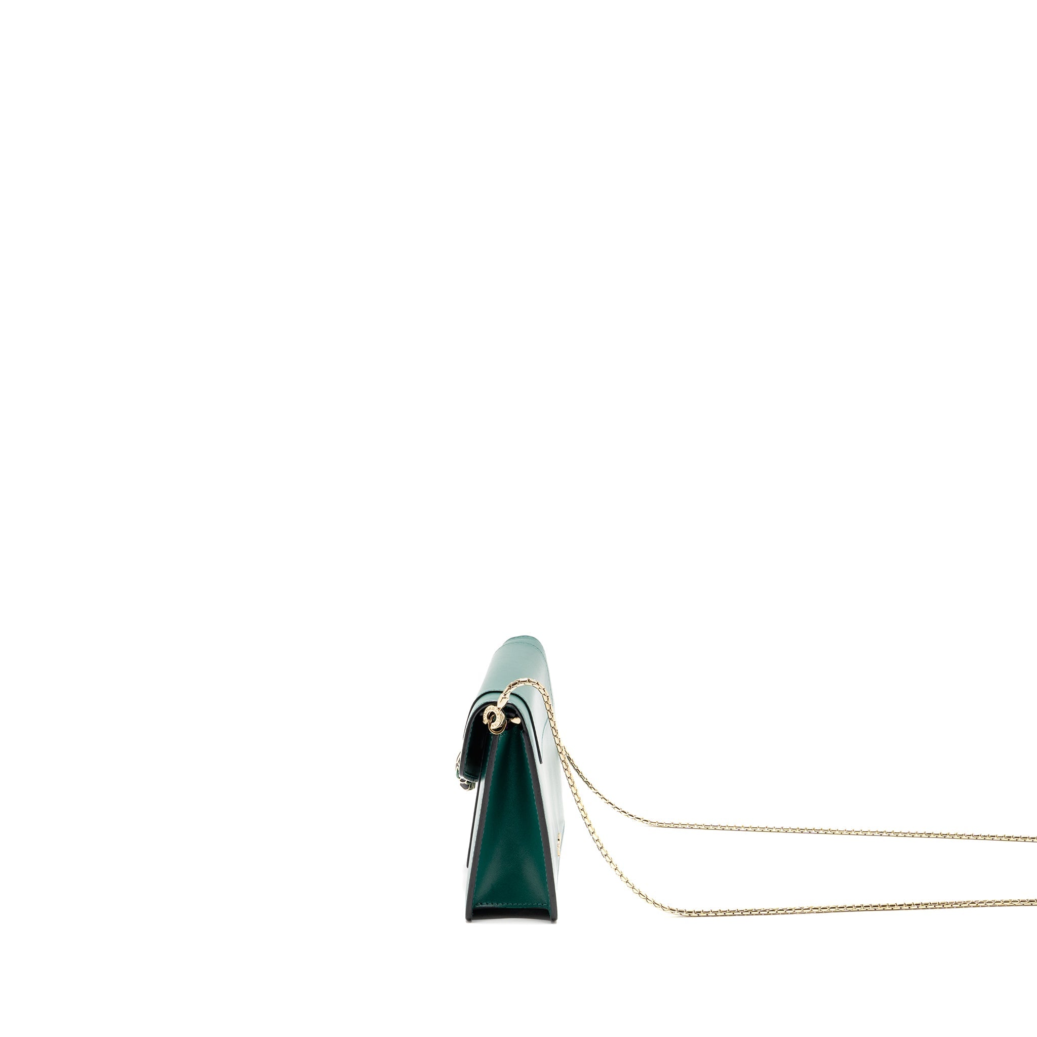 BVLGARI SERPENTI FOREVER WALLET ON CHAIN CALFSKIN GREEN LGHW
