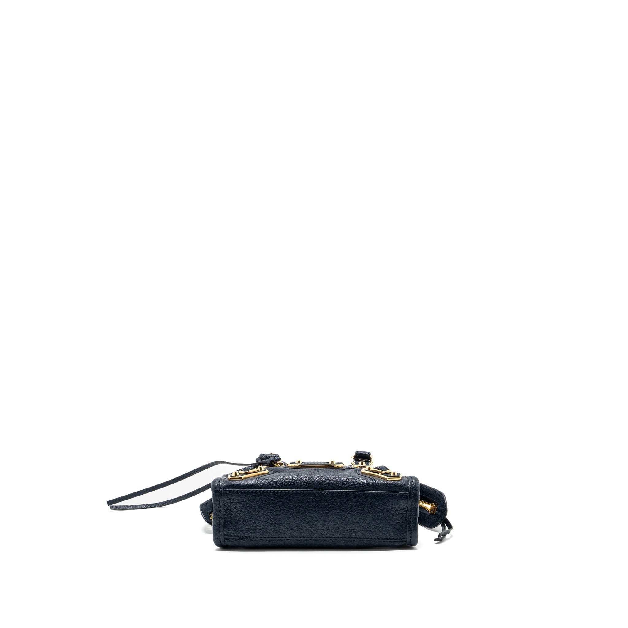 BALENCIAGA NANO CITY BAG NAVY GHW