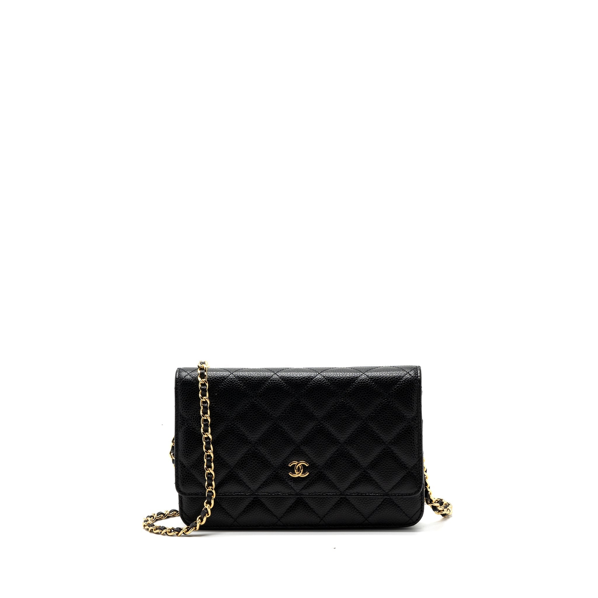 CHANEL CLASSIC WALLET ON CHAIN CAVIAR BLACK GHW