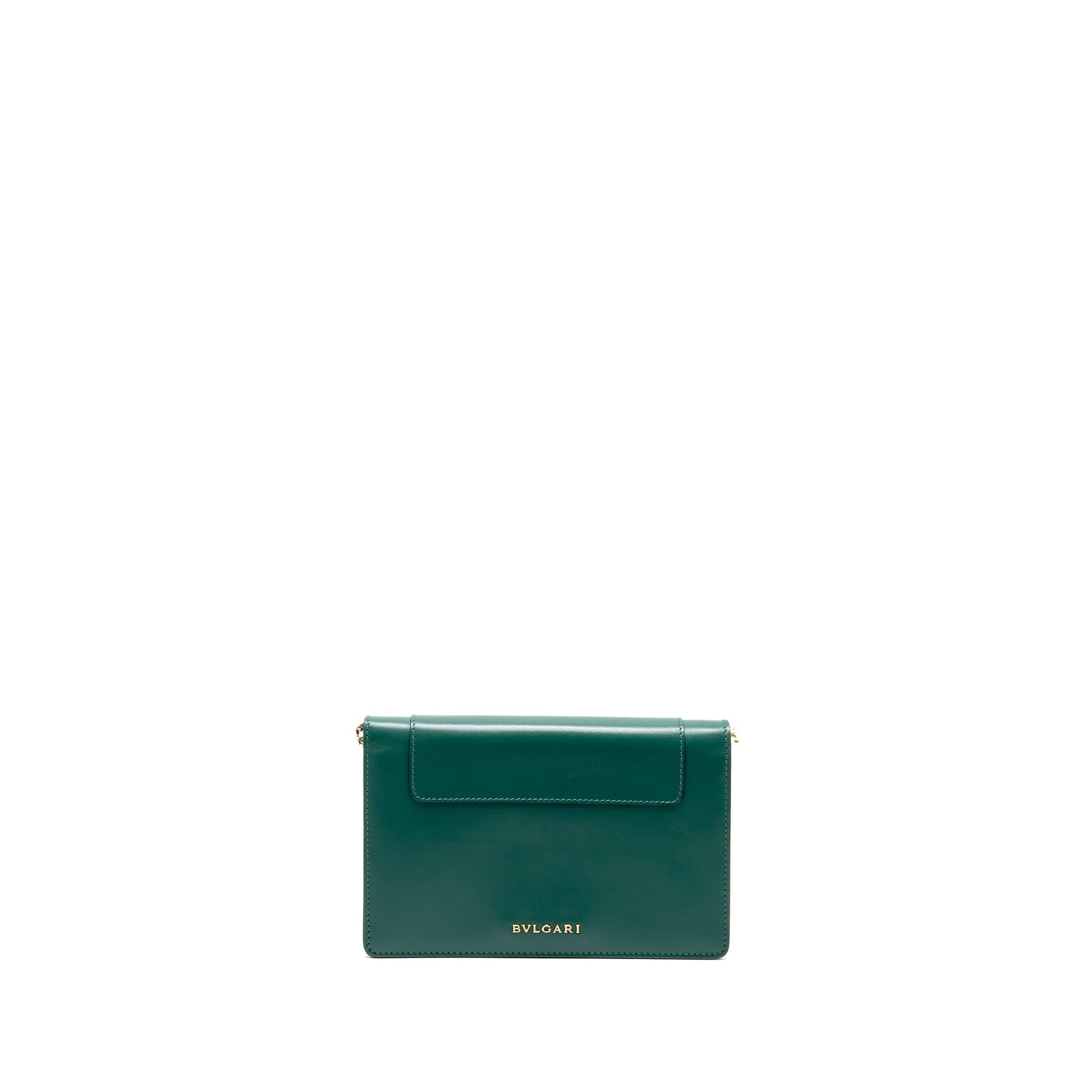 BVLGARI SERPENTI FOREVER WALLET ON CHAIN CALFSKIN GREEN LGHW