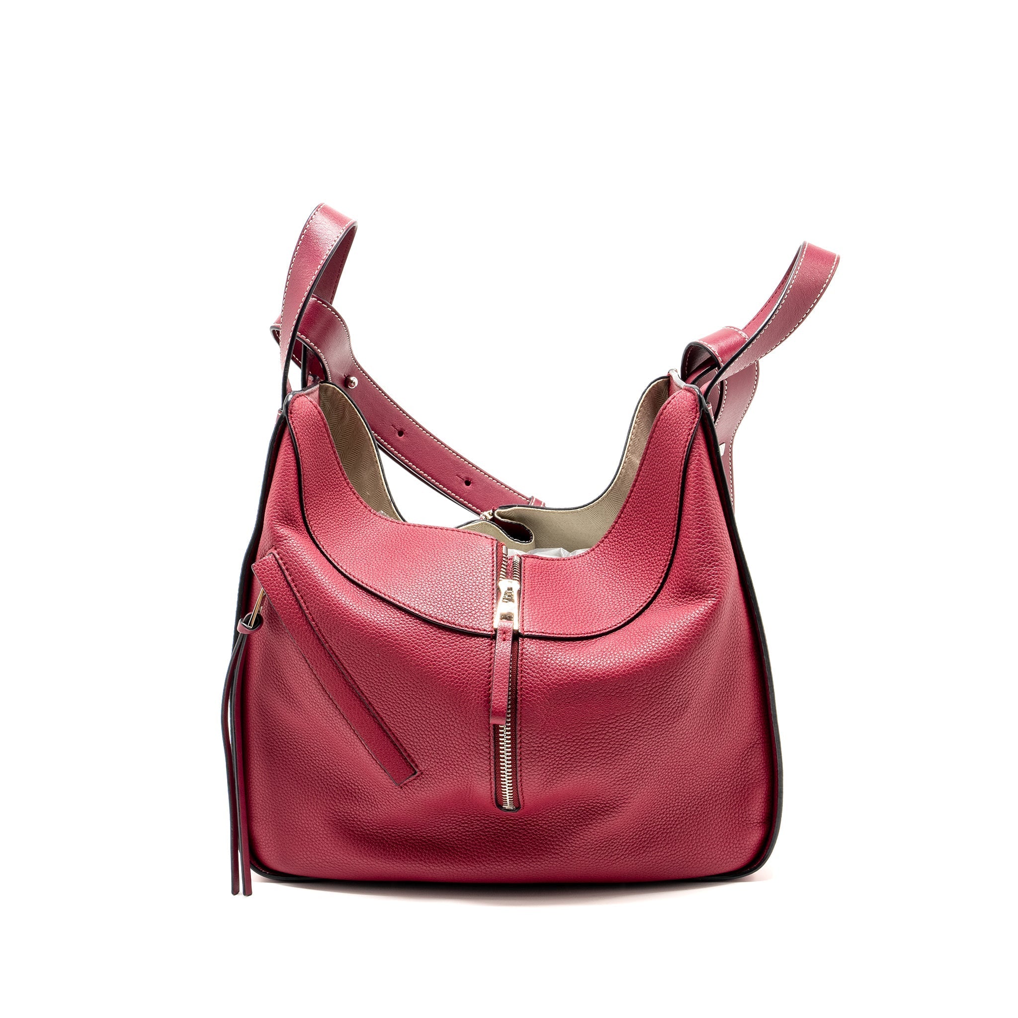 LOEWE MEDIUM HAMMOCK BAG CALFSKIN RASPBERRY SHW