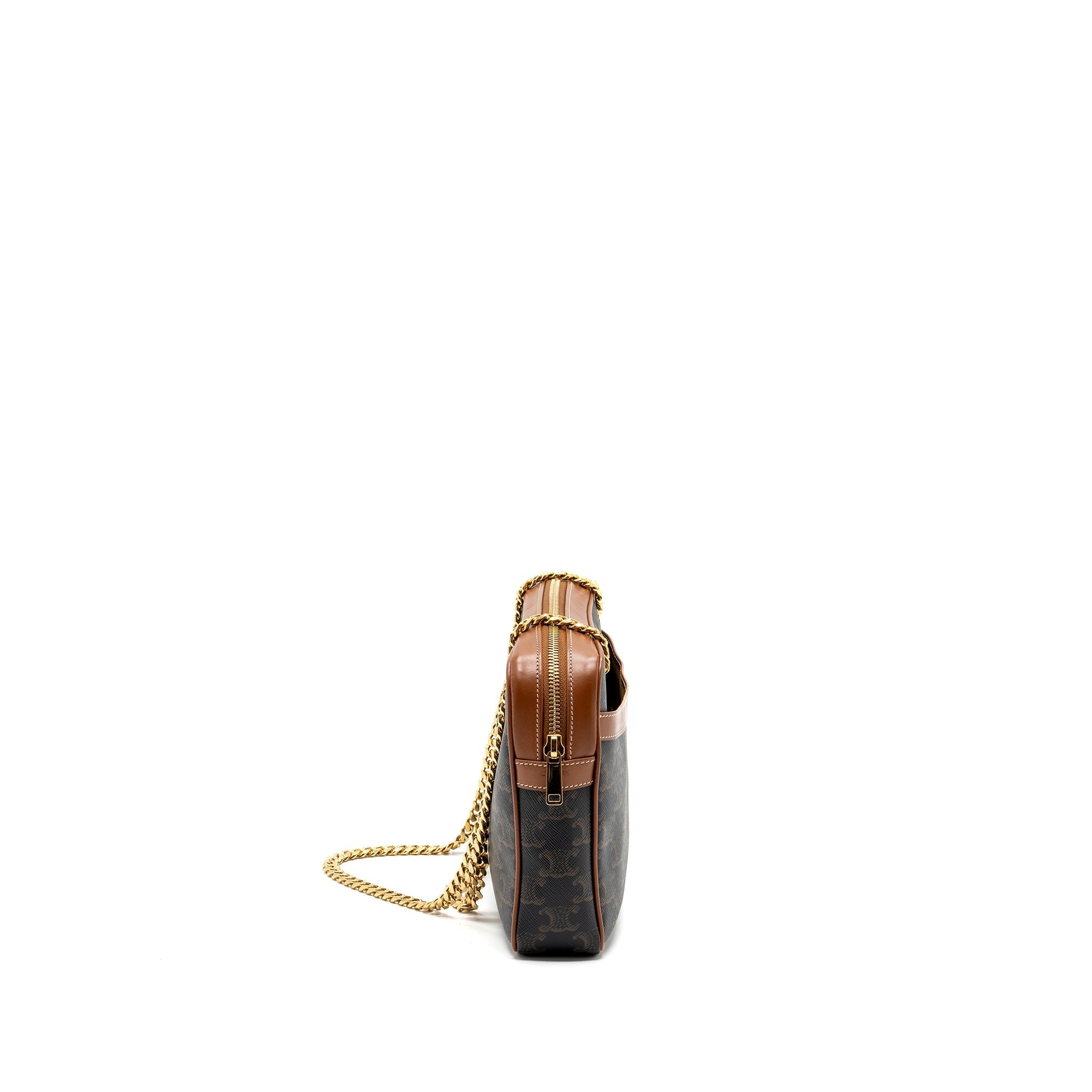 CELINE PATAPANS BAG TRIOMPHE CANVAS/LEATHER BROWN GHW