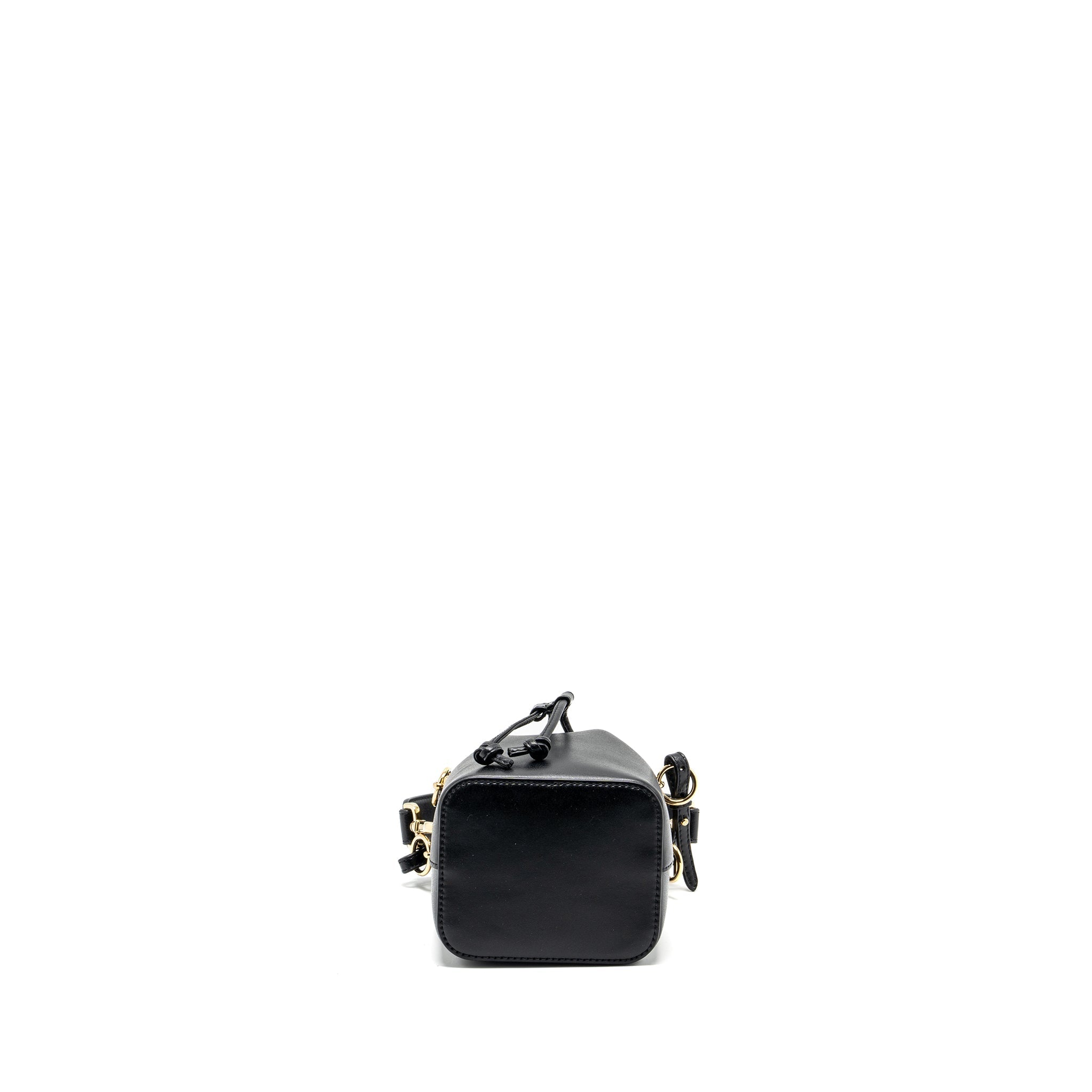 FENDI MINI MON TRESOR BUCKET BAG CALFSKIN BLACK GHW