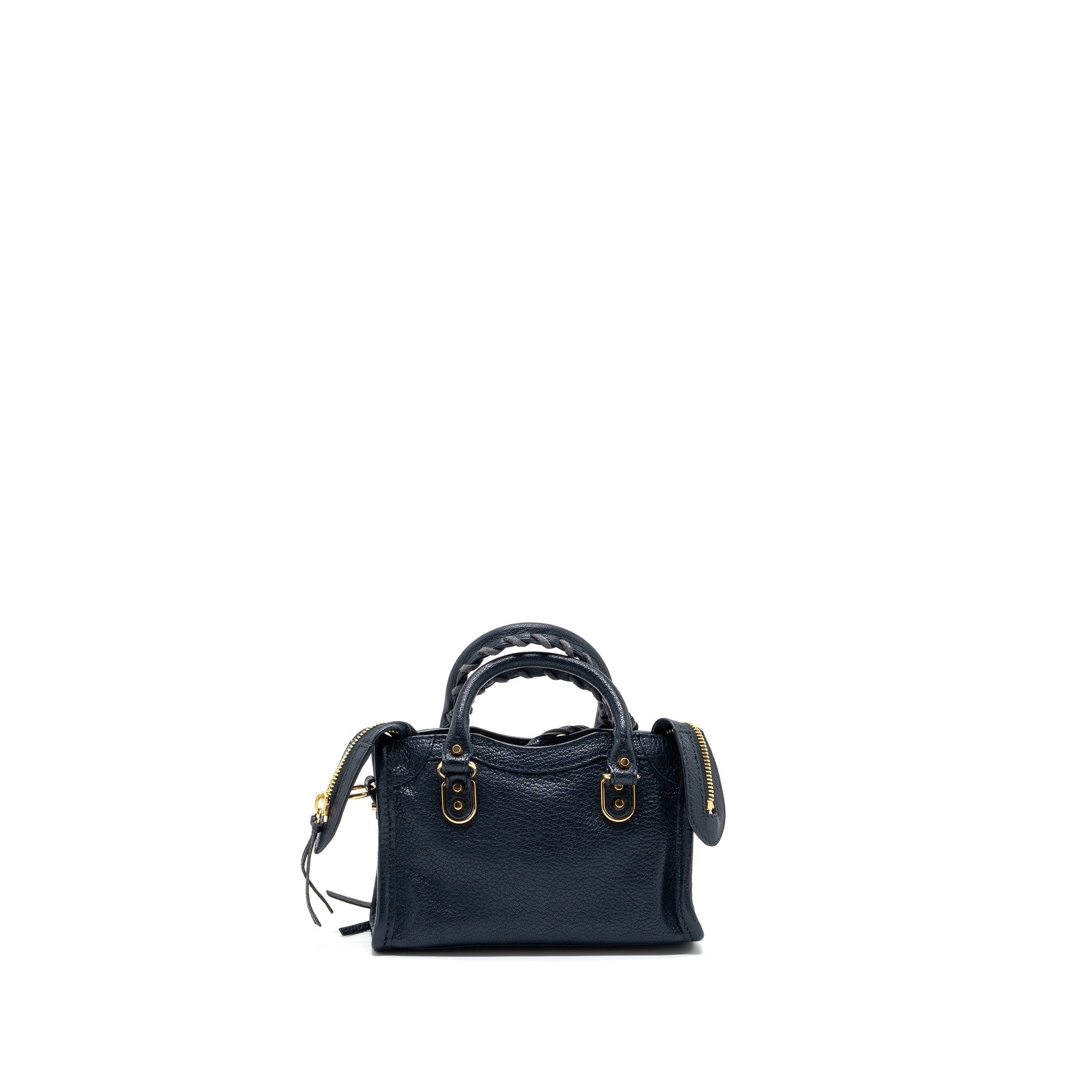 BALENCIAGA NANO CITY BAG NAVY GHW