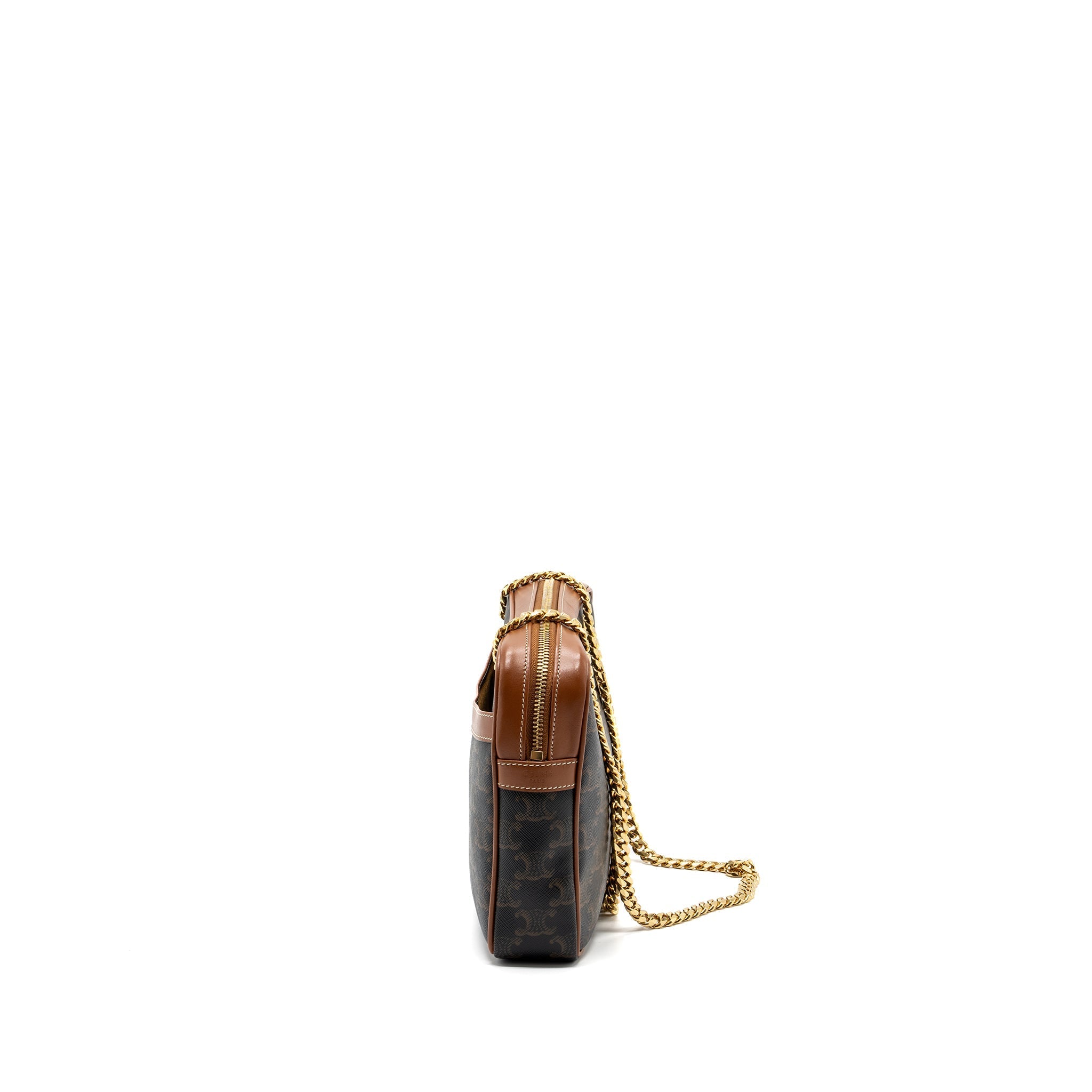 CELINE PATAPANS BAG TRIOMPHE CANVAS/LEATHER BROWN GHW
