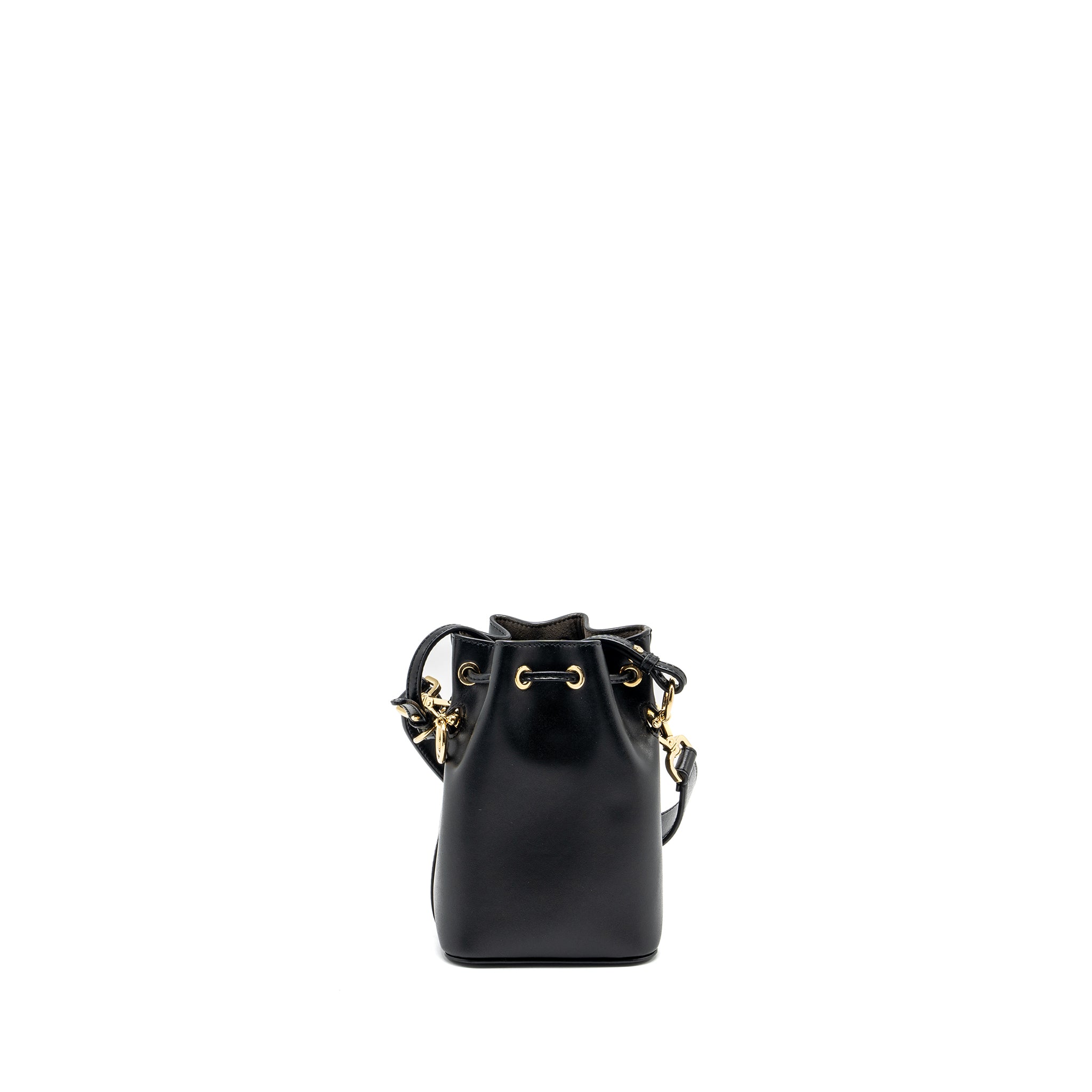 FENDI MINI MON TRESOR BUCKET BAG CALFSKIN BLACK GHW