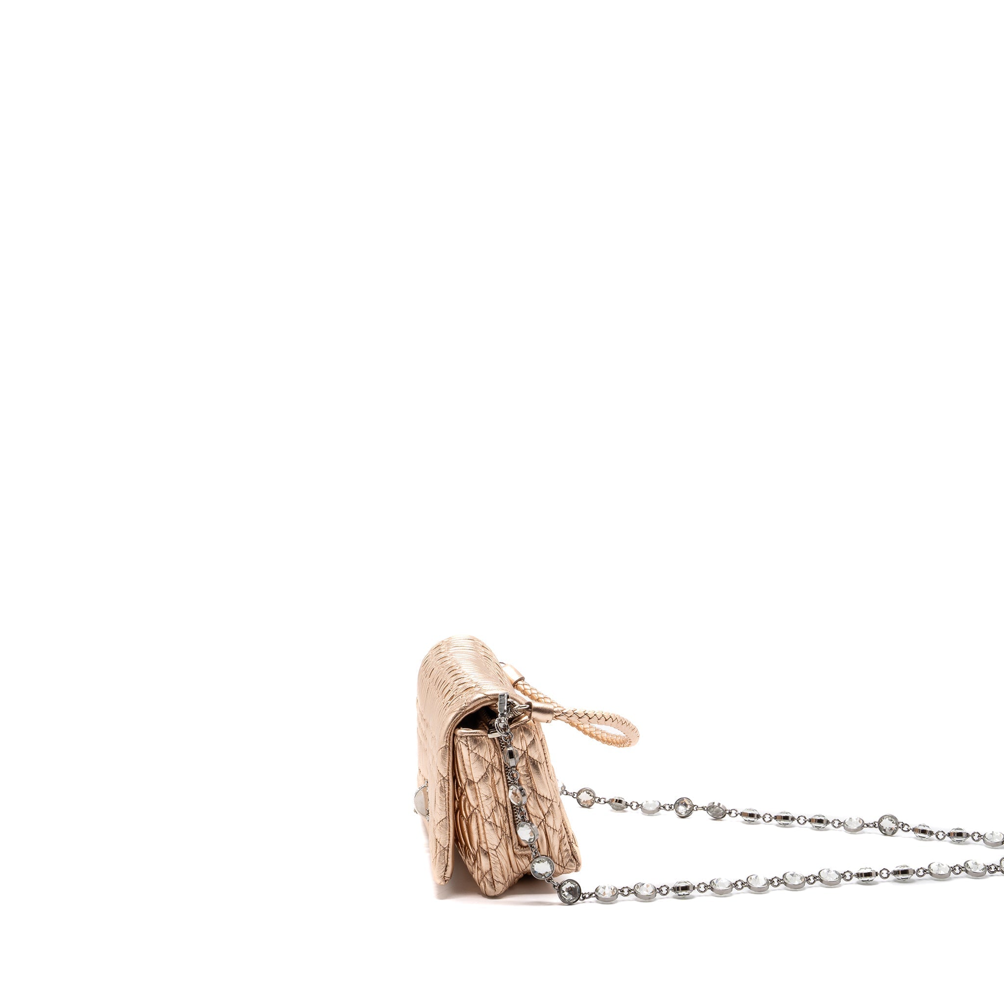 MIU MIU CRYSTAL SHOULDER BAG NAPPA CIPRIA LAME SHW