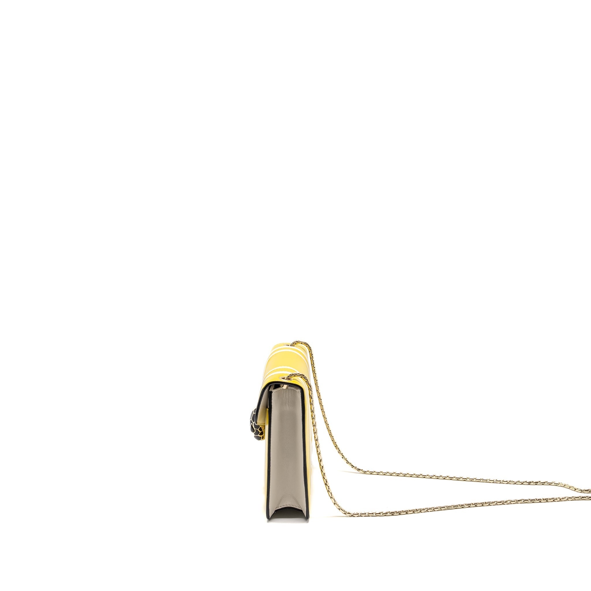 BVLGARI SERPENTI FOREVER CROSSBODY BAG CALFSKIN YELLOW/WHITE LGHW