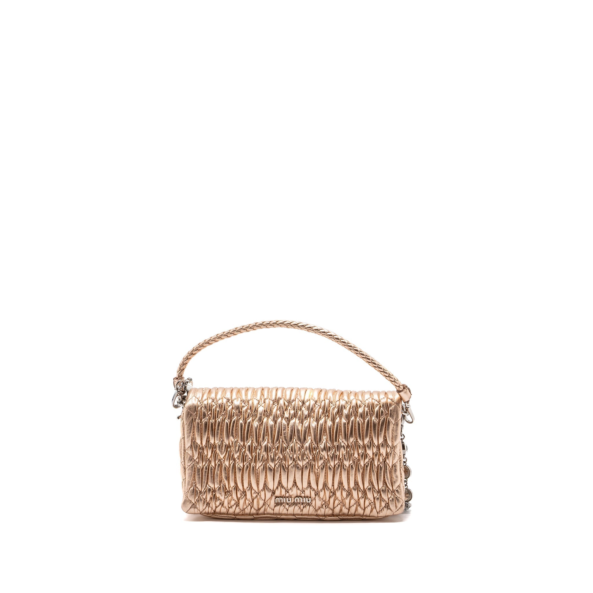 MIU MIU CRYSTAL SHOULDER BAG NAPPA CIPRIA LAME SHW