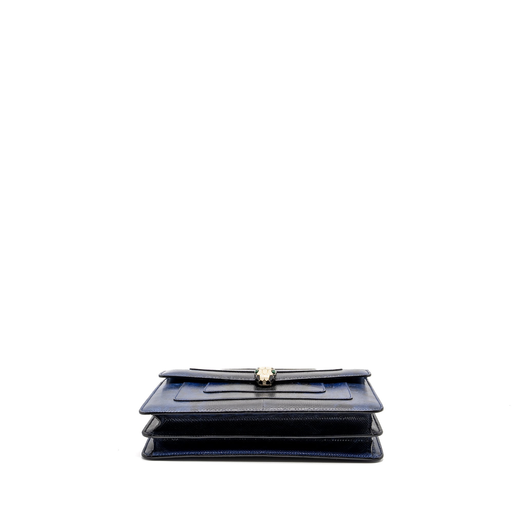 BVLGARI SERPENTI SHOULDER BAG KARUNG SKIN DARK BLUE LGHW