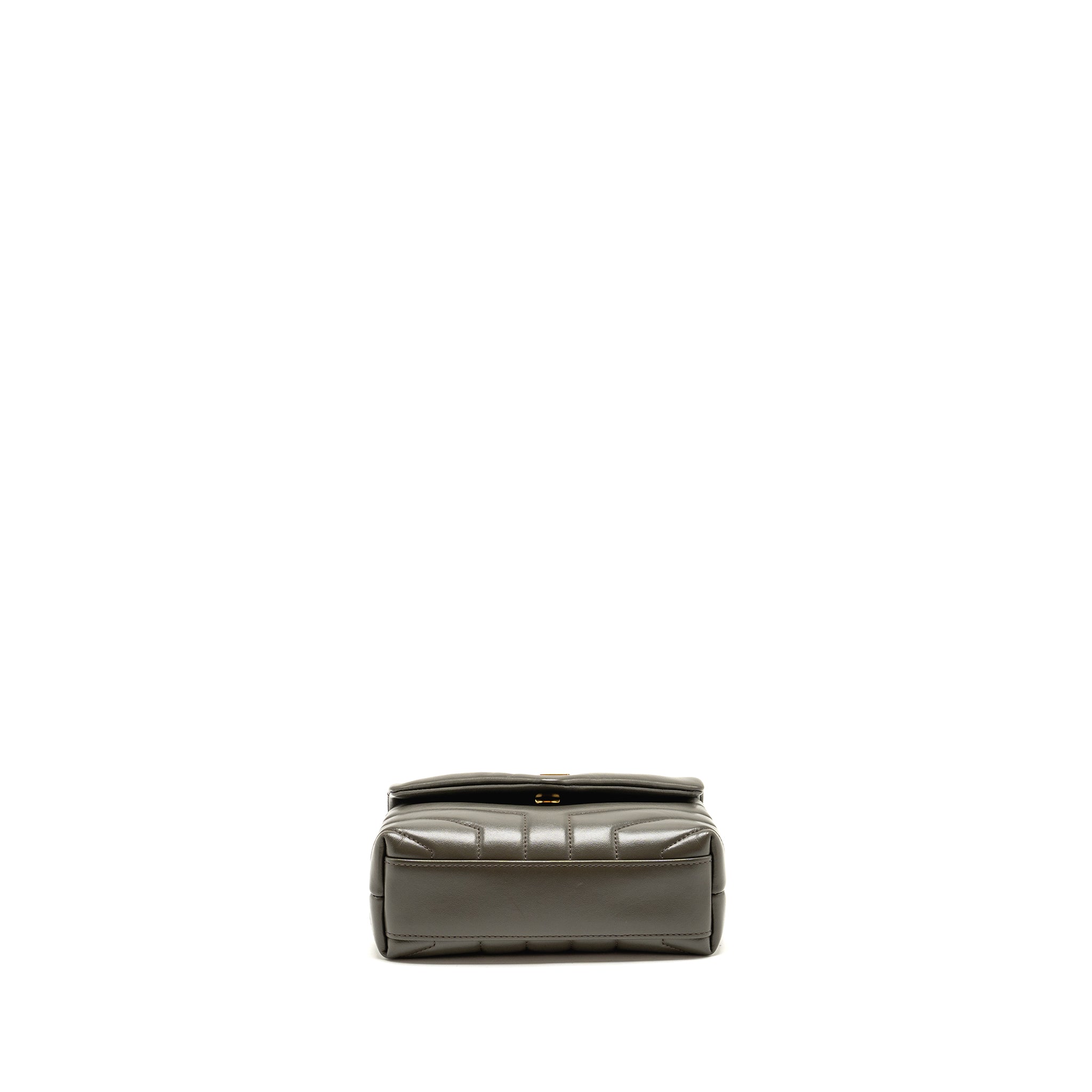 SAINT LAURENT/YSL MINI TOY LOULOU STRAP BAG CALFSKIN DARK GREEN GHW