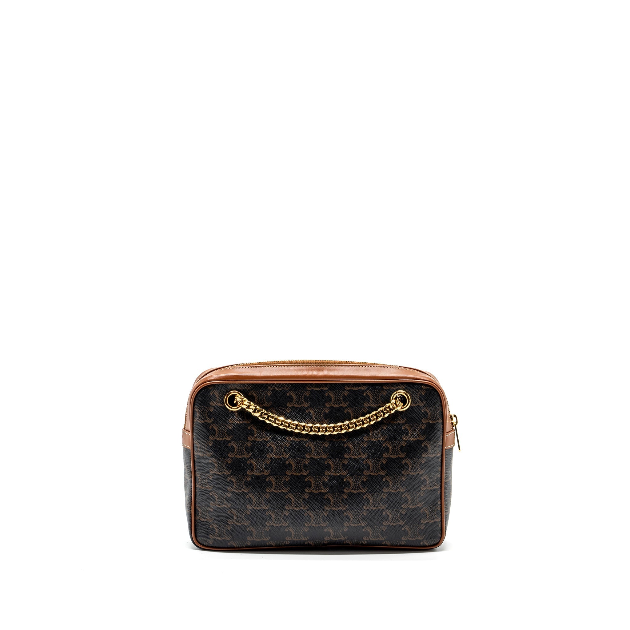 CELINE PATAPANS BAG TRIOMPHE CANVAS/LEATHER BROWN GHW