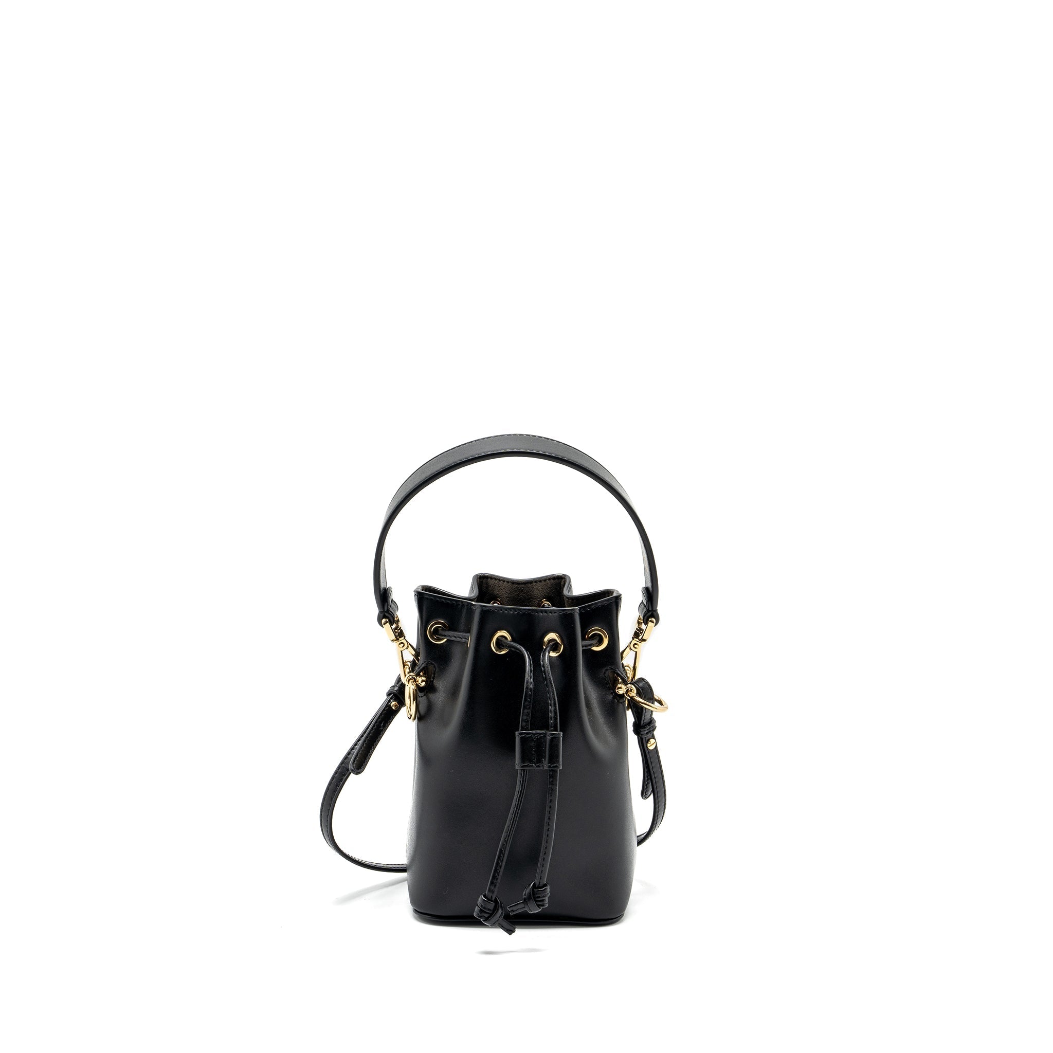 FENDI MINI MON TRESOR BUCKET BAG CALFSKIN BLACK GHW