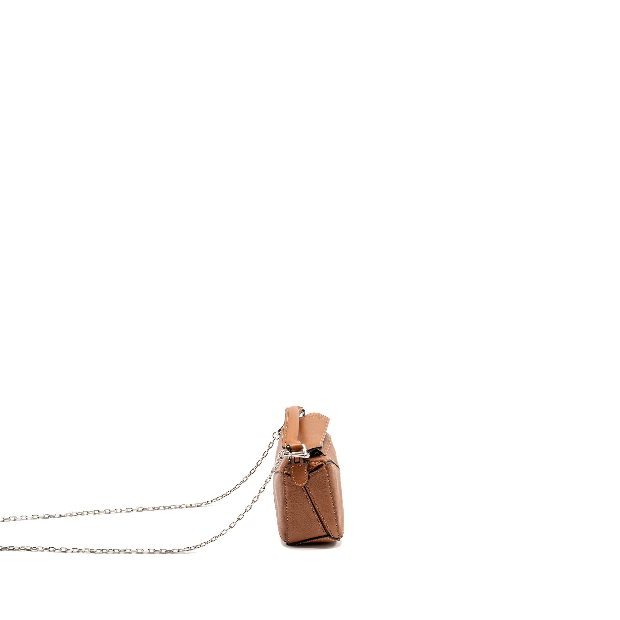 LOEWE NANO PUZZLE BAG CALFSKIN BROWN SHW