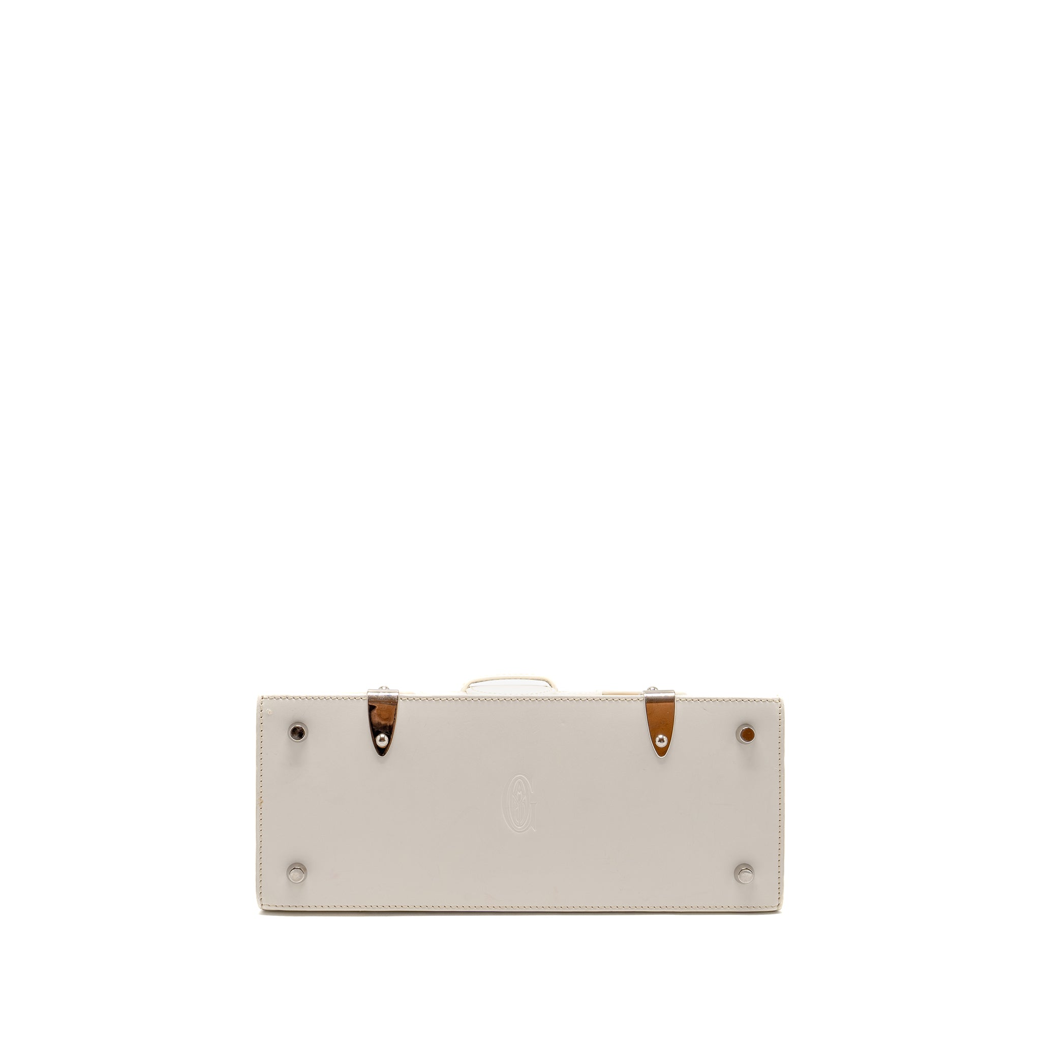 GOYARD STRUCTURED SAIGON PM CALFSKIN / CANVAS WHITE SHW