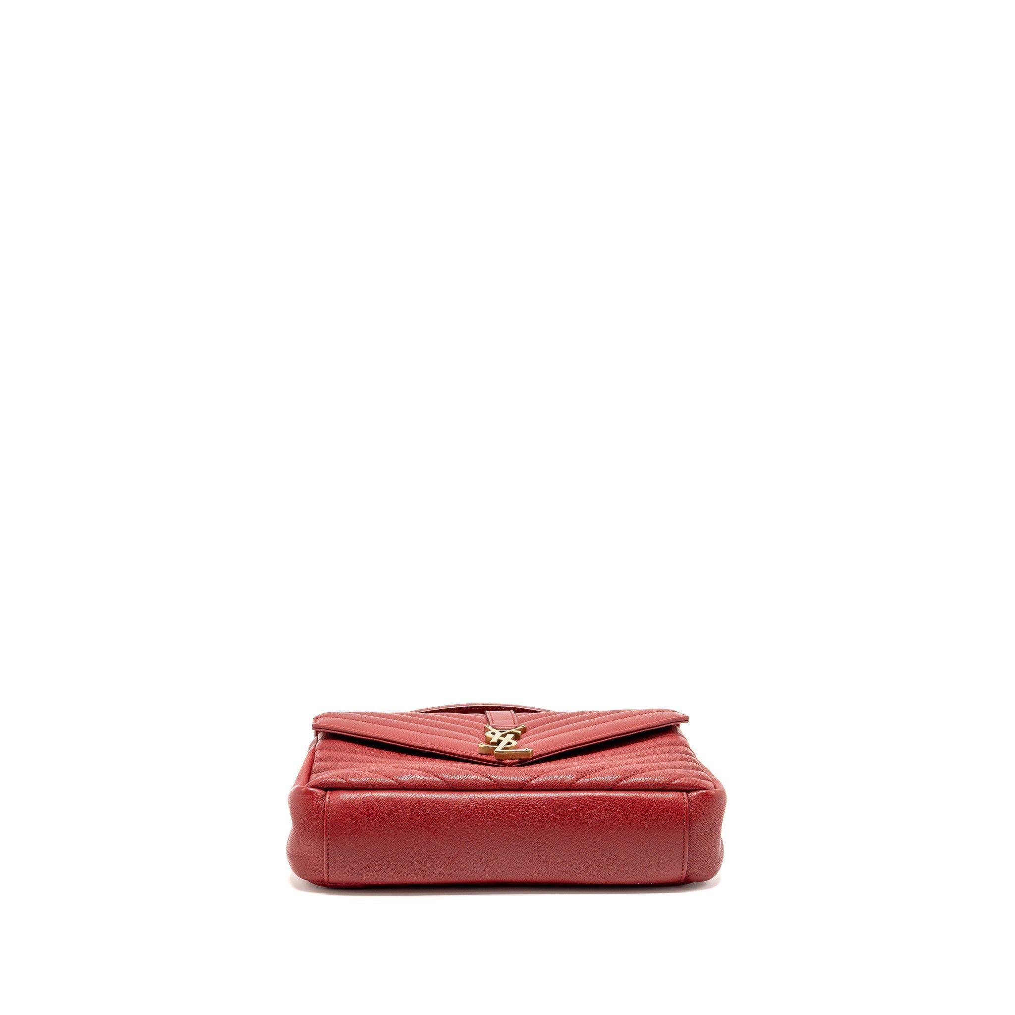 SAINT LAURENT/YSL MEDIUM ENVELOPE BAG LEATHER RED GHW
