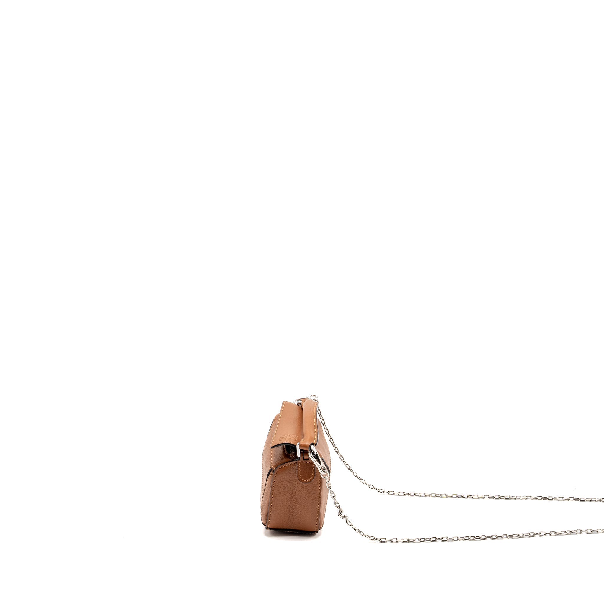 LOEWE NANO PUZZLE BAG CALFSKIN BROWN SHW